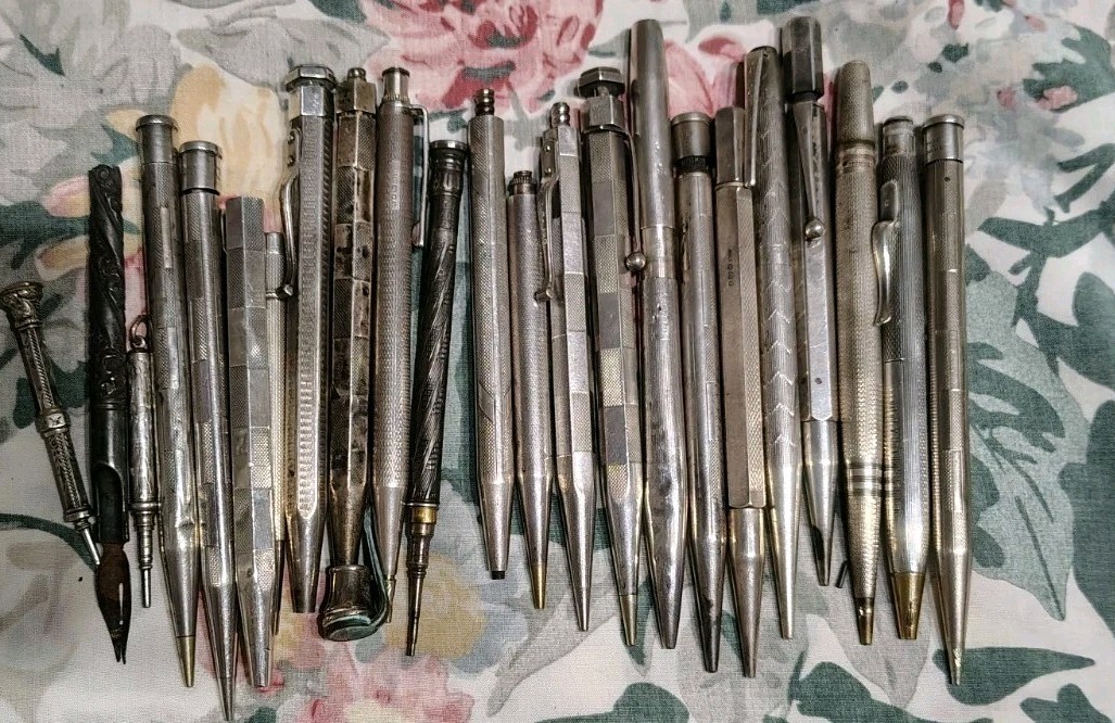 Lot Of Sterling Silver Mechanical Pencils Made in England Non Working Lot Of Sterling Silver Mechanical Pencils Made in England Non Working