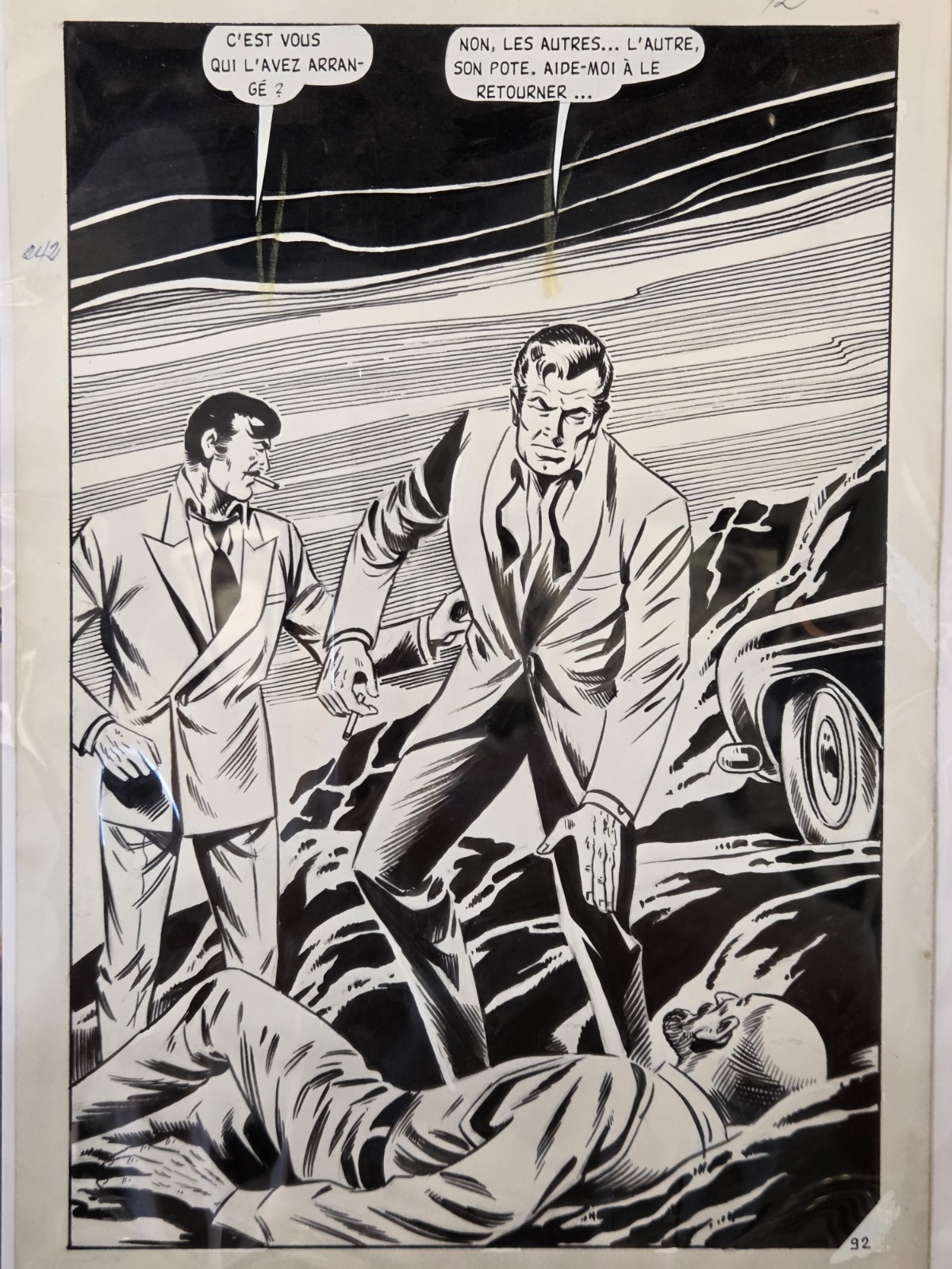 Original Comic Art 🎨 ✨️ published 1979 French War Spy Espionnage Splash Original Comic Art 🎨 ✨️ published 1979 French War Spy Espionnage Splash