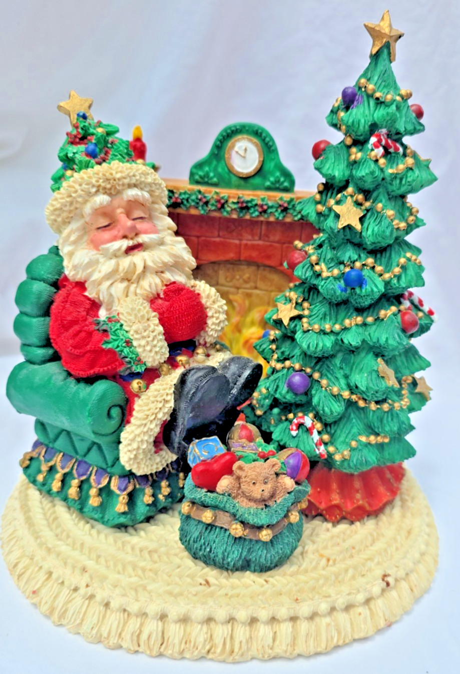 Twinkle Collectibles Sleeping Santa By Fireplace Christmas Tree Heavy Figurine Twinkle Collectibles Sleeping Santa By Fireplace Christmas Tree Heavy Figurine