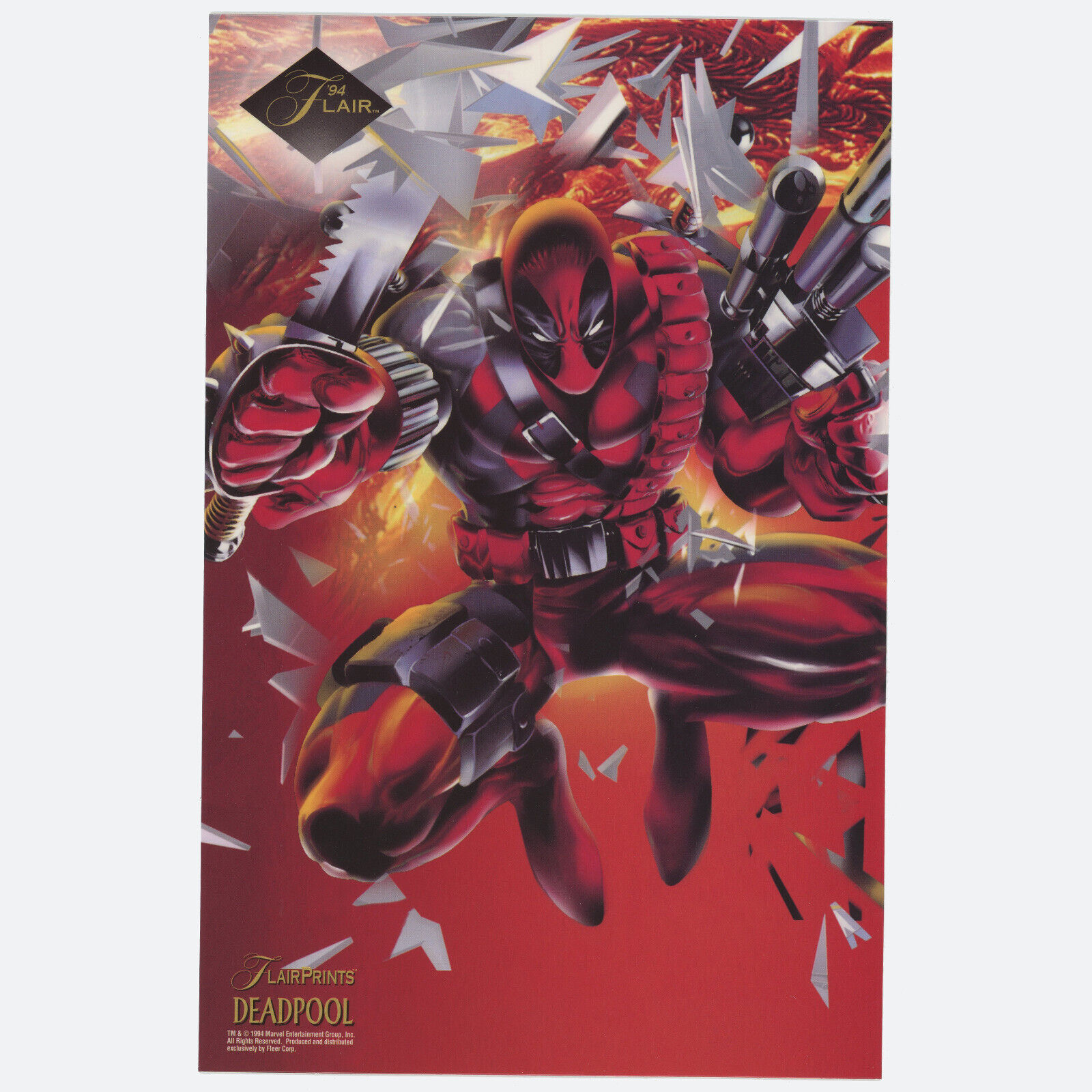 Deadpool 1994 Flair Prints Over-Sized Card Heroes World Promo 6x10 Marvel