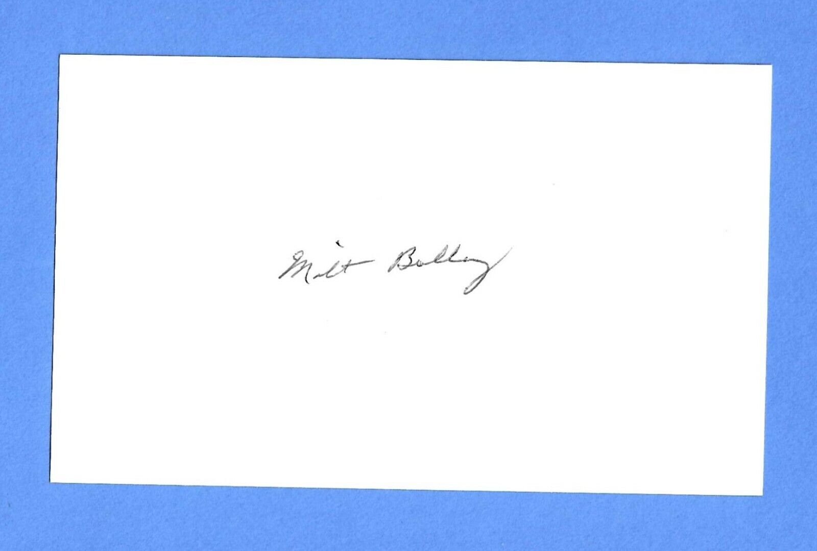 MILT BOLLING d. 2013 Signed Autograph 3X5 Index Card Debut 1952 Red Sox Tigers