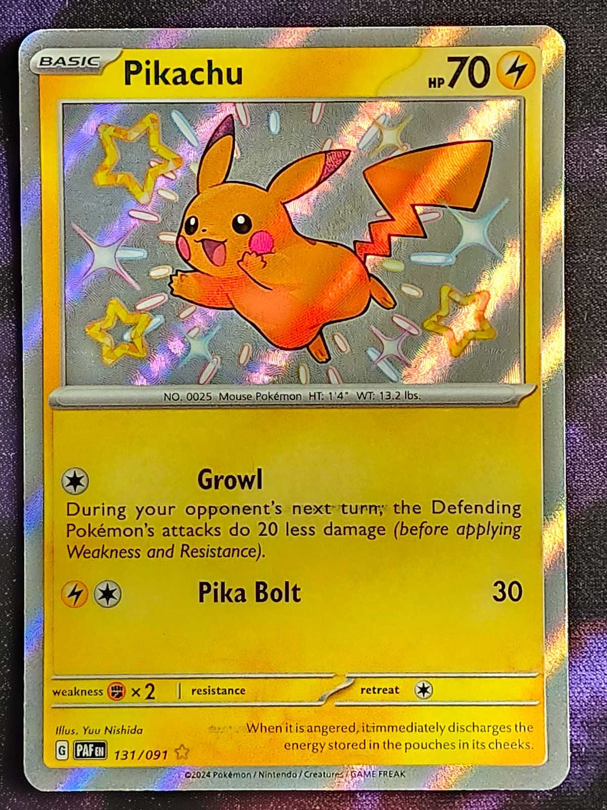 Pokemon Pikachu 131/091 Paldean Fates PAF Pokemon Pikachu 131/091 Paldean Fates PAF