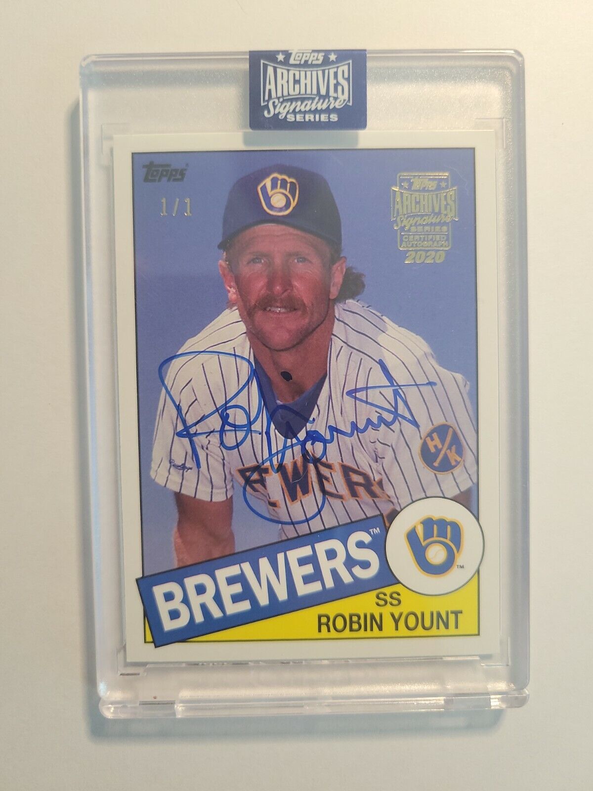 2020 Topps Archives Signature Series Robin Yount On Card Auto 1/1 Brewers (SS)