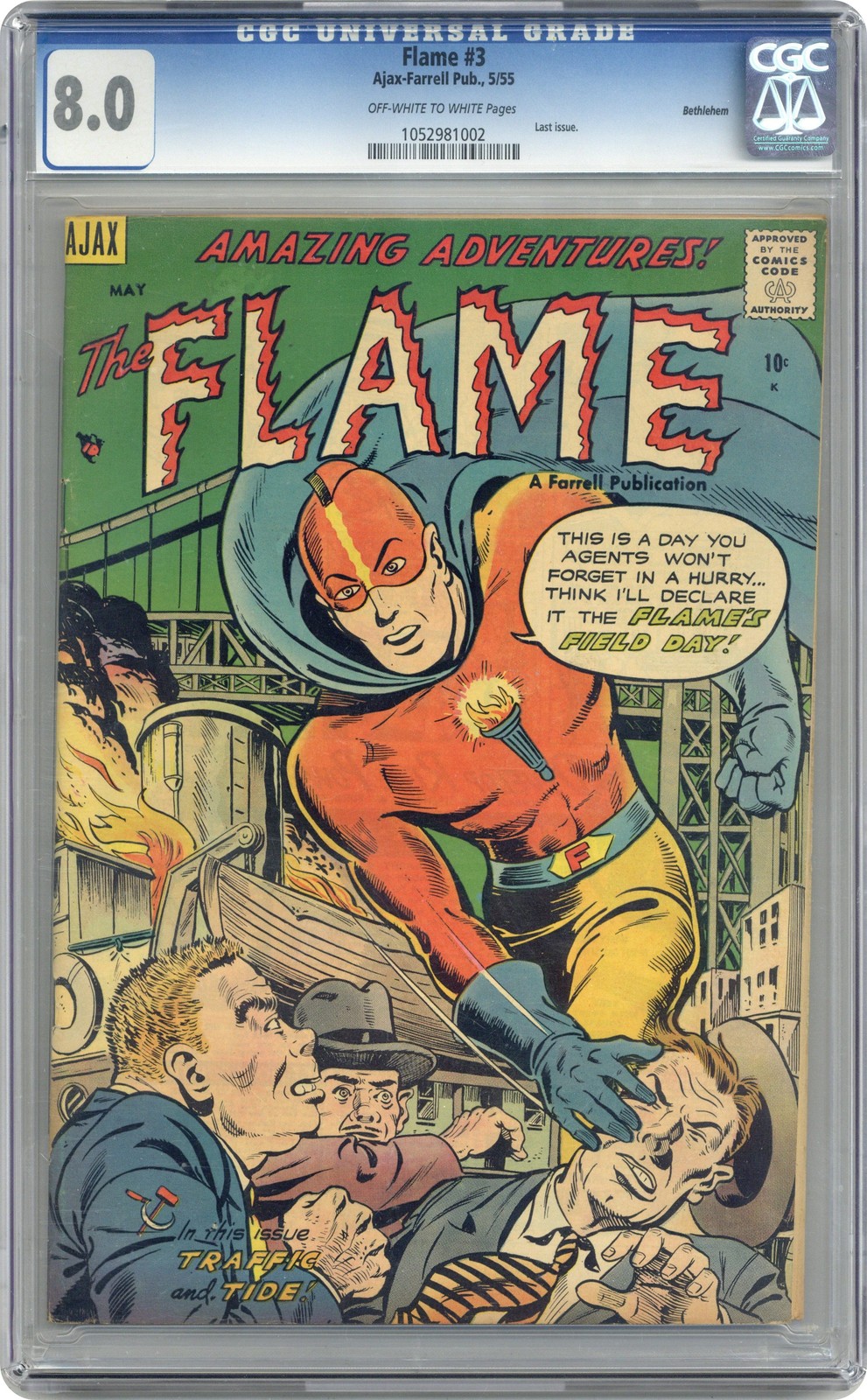 Flame #3 CGC 8.0 Bethlehem 1955 1052981002