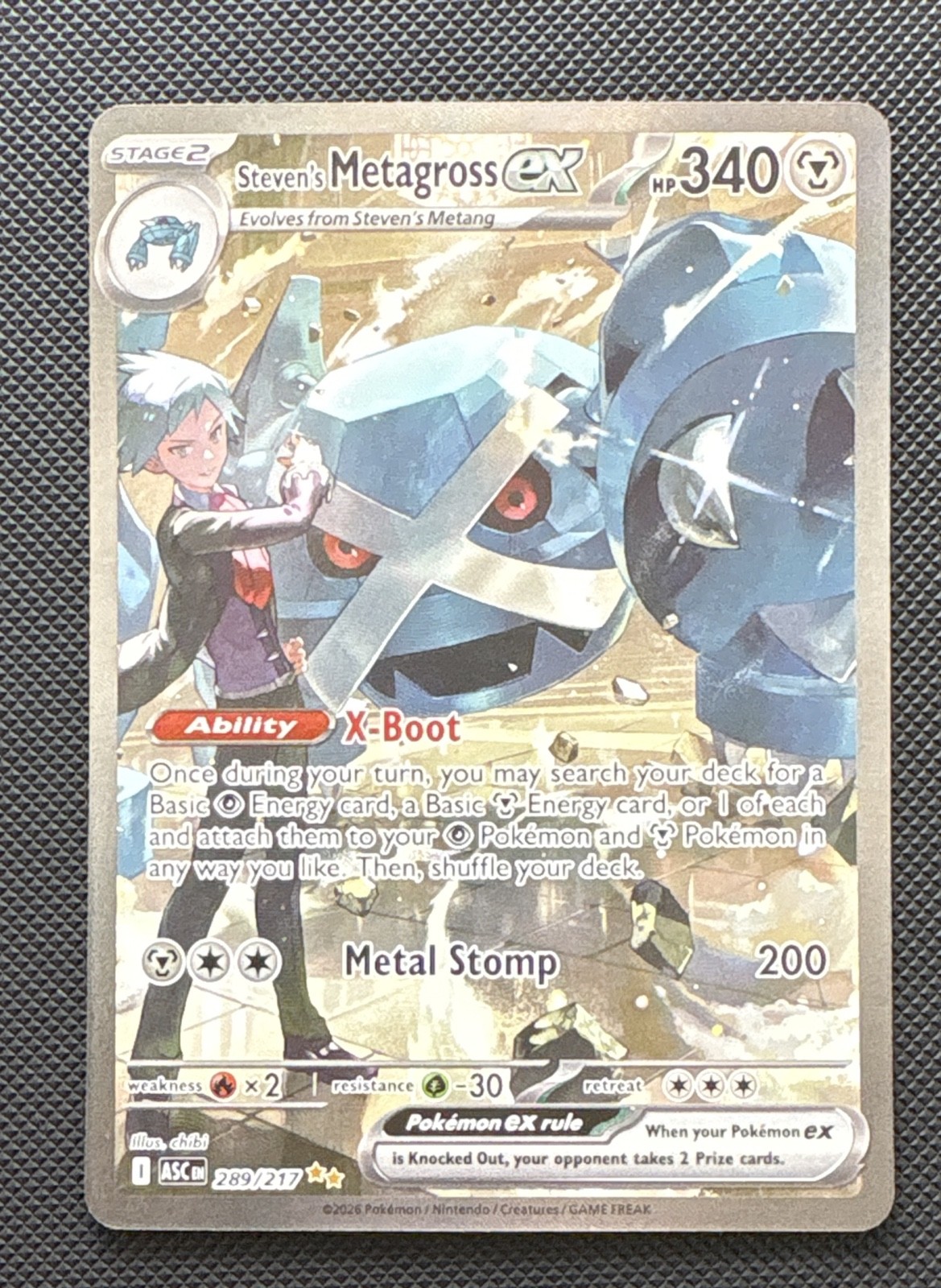 Steven\'s Metagross ex 289/217 Me: Ascended Heroes Holo Steven\'s Metagross ex 289/217 Me: Ascended Heroes Holo