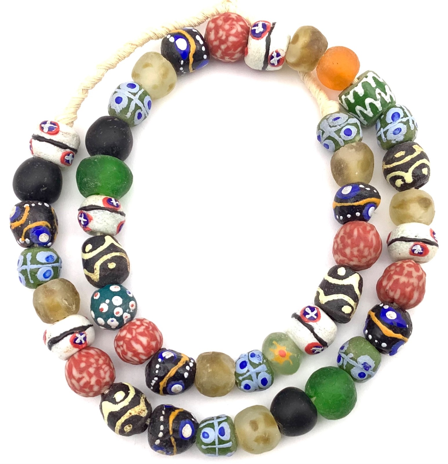 Ghana African mixed handmade Recycled glass trade beads-Ghana Beads Ghana African mixed handmade Recycled glass trade beads-Ghana Beads