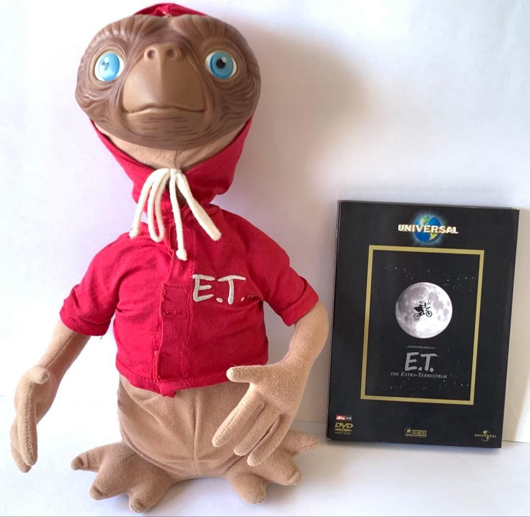 E.T. 12 Inch Plush Stuffed Toy with DVD USJ Used Aged Condition Japan E.T. 12 Inch Plush Stuffed Toy with DVD USJ Used Aged Condition Japan