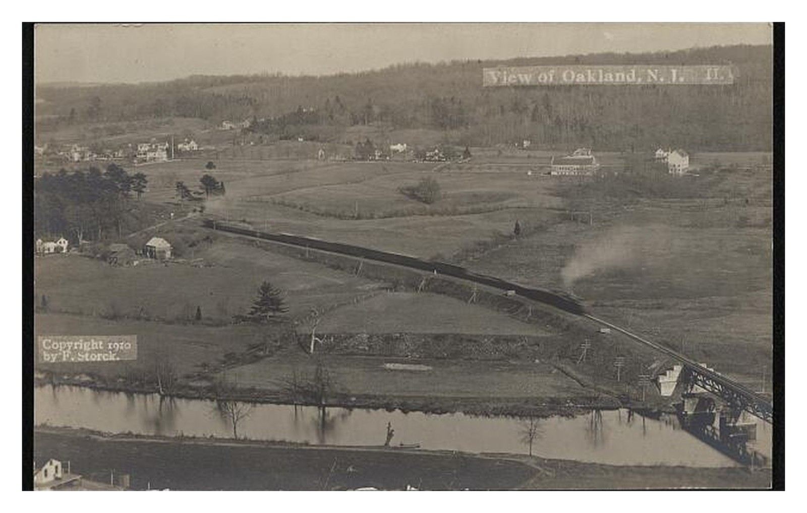 Oakland New Jersey Railroad View Standard Postcard