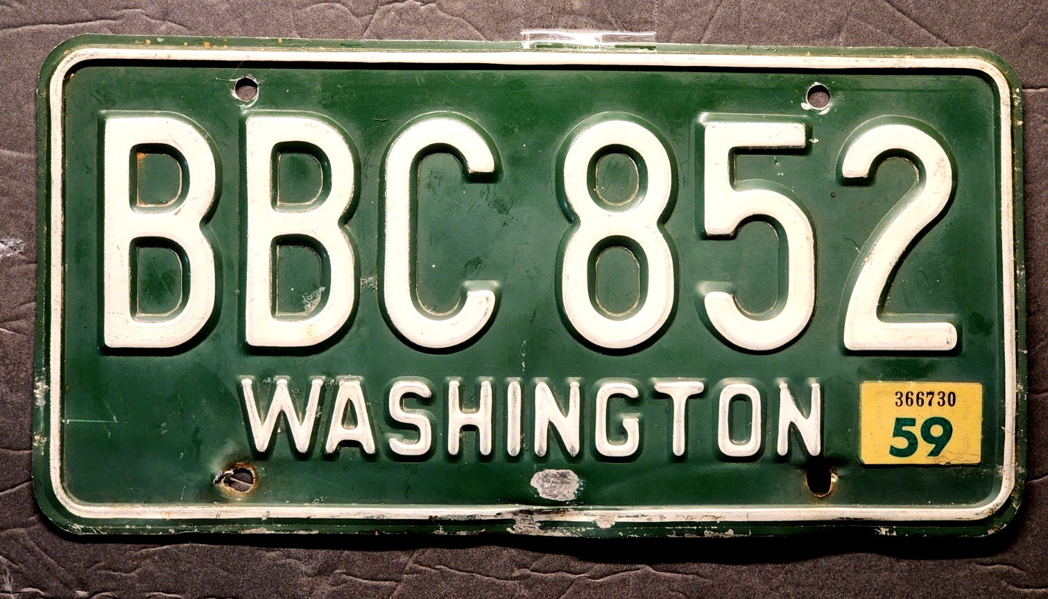 Vtg 1956-1962 Washington State License Plate BBC-852 Pierce County Vtg 1956-1962 Washington State License Plate BBC-852 Pierce County