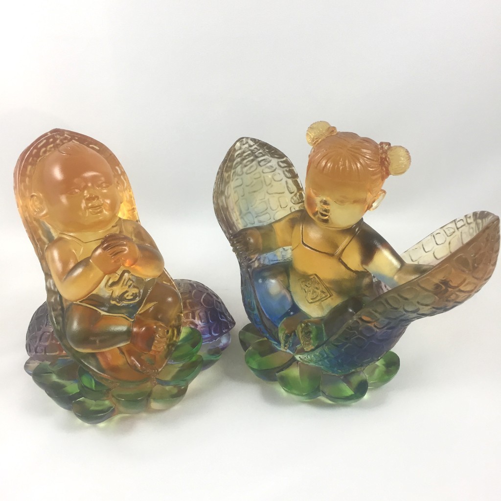 Liuli Crystal Glass Feng Shui Lucky Boy Girl Figurines Ornament – Wealth Bringin Liuli Crystal Glass Feng Shui Lucky Boy Girl Figurines Ornament – Wealth Bringin