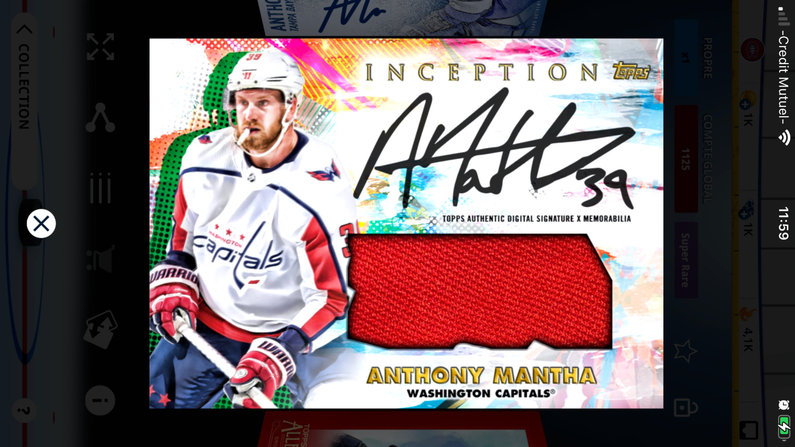 [DIGITAL] Topps NHL Skate Anthony Mantha Inception 21 Signature Relic Super Rare