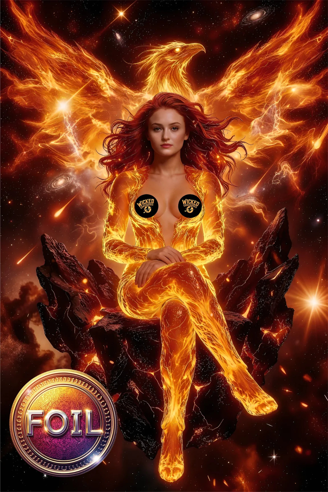 Dark Phoenix Crowned in Fire Jean Grey Comic Exclusive Ltd 100 COA Dark Phoenix Crowned in Fire Jean Grey Comic Exclusive Ltd 100 COA