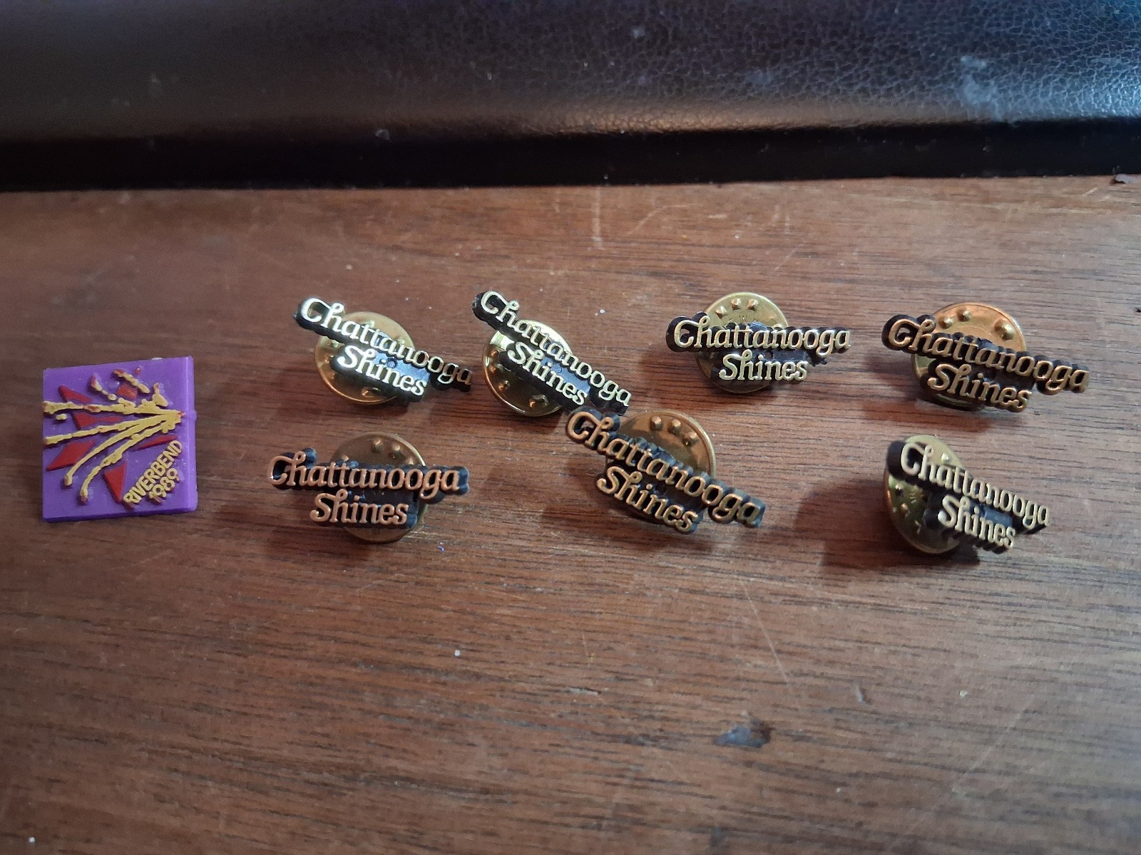 Vintage Chattanooga Shines Plastic Lapel Push Back Pin + 1989 Riverbend pin Vintage Chattanooga Shines Plastic Lapel Push Back Pin + 1989 Riverbend pin