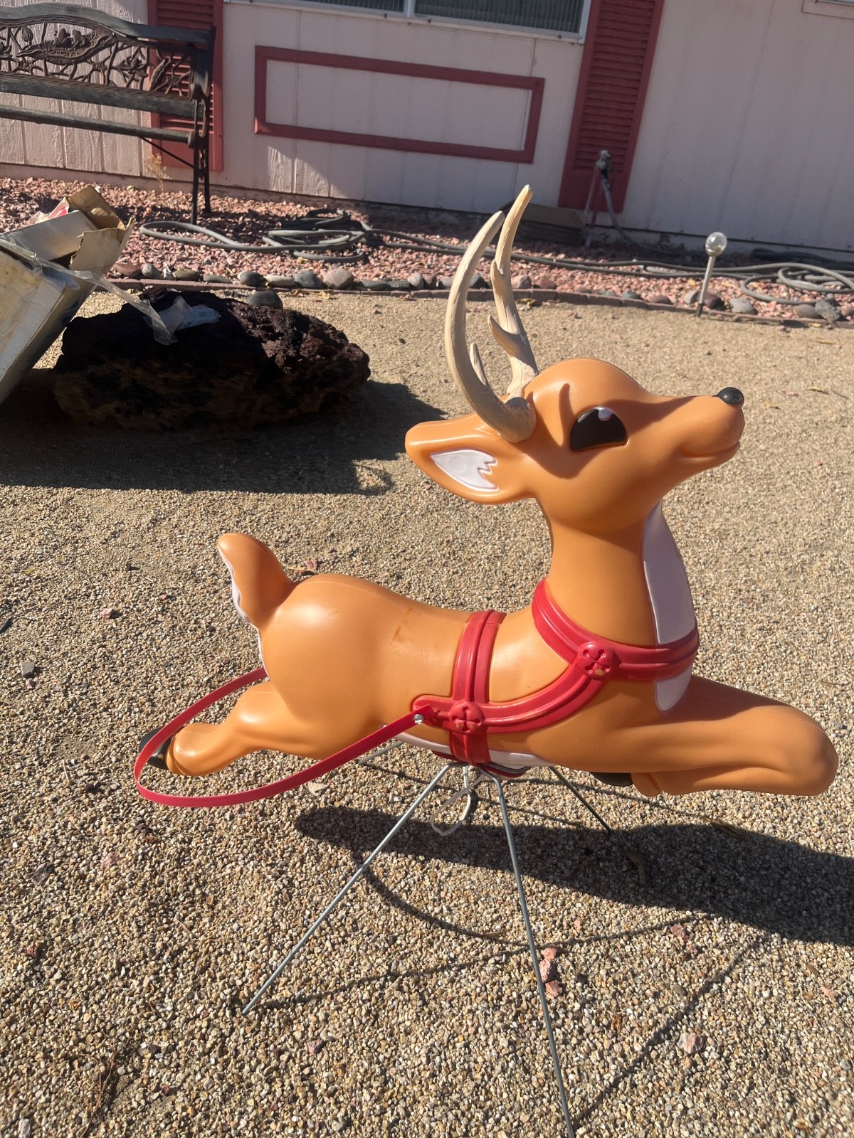 Vintage Grand Venture Reindeer Blow Mold Christmas Lawn Decor w/ Original Box Vintage Grand Venture Reindeer Blow Mold Christmas Lawn Decor w/ Original Box