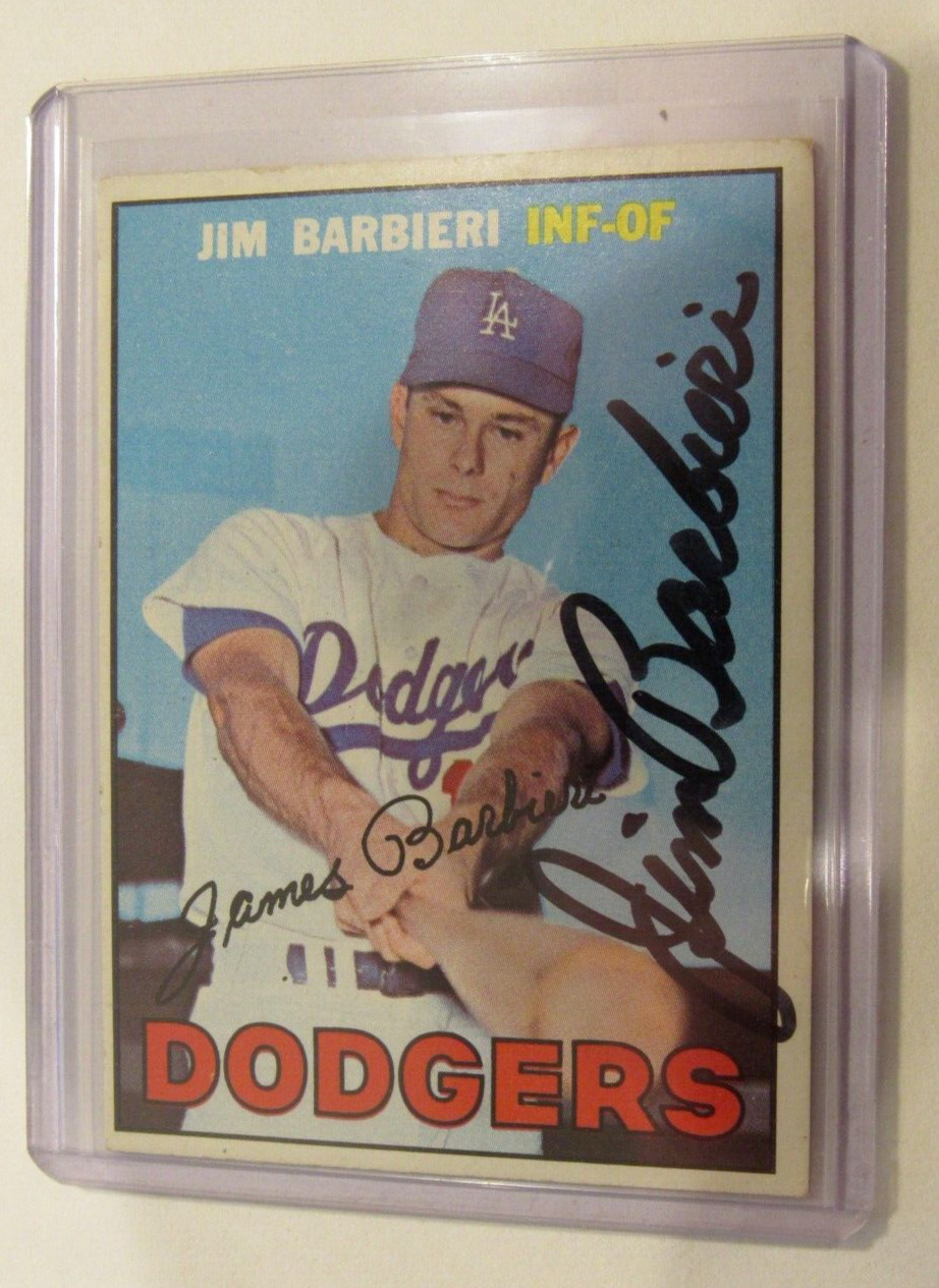 Jim Barbieri 1967 Topps Signed Card #76 - Autograph Los Angeles Dodgers