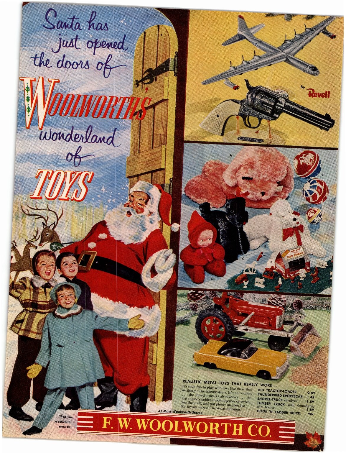Woolworth's Toys Christmas Ad 1950s Vintage Full Page Magazine Print AD075 Woolworth's Toys Christmas Ad 1950s Vintage Full Page Magazine Print AD075