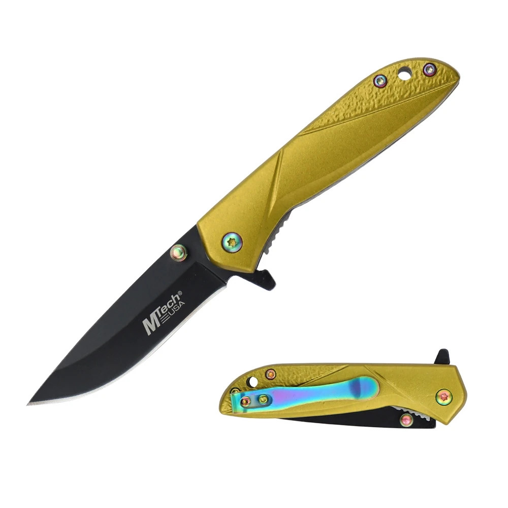 MTech Spring Assisted Knife w/Anodized Aluminum Handle and Pocket Clip MTech Spring Assisted Knife w/Anodized Aluminum Handle and Pocket Clip