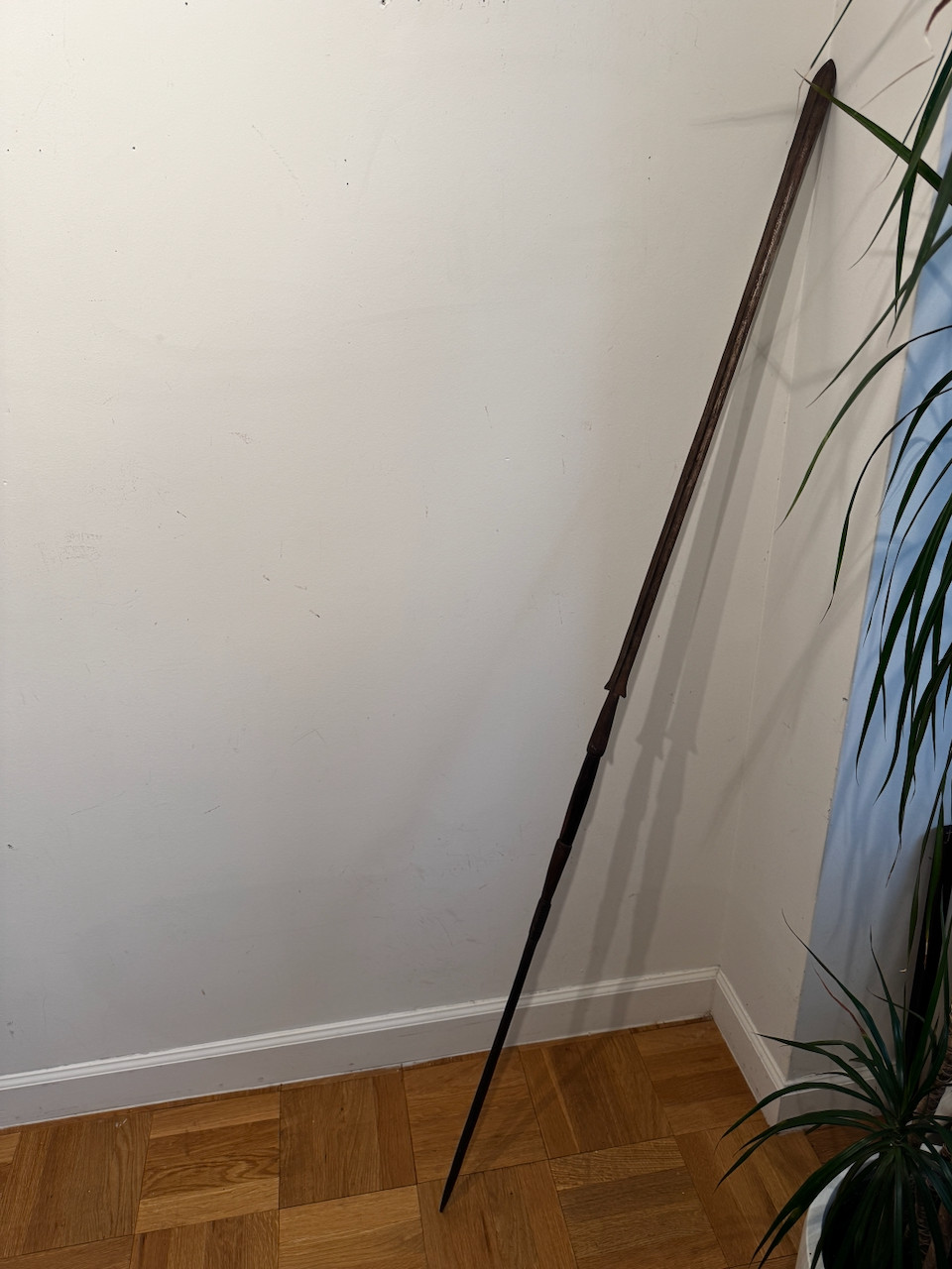 Vintage Maasai Long Spear Kenya Tanzania Iron FOLK ART hand wrought iron 71 in