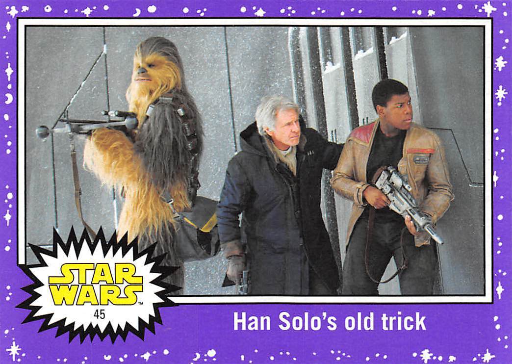 2017 Topps Star Wars Journey To The Last Jedi Purple #45 Han Solo's Old Trick