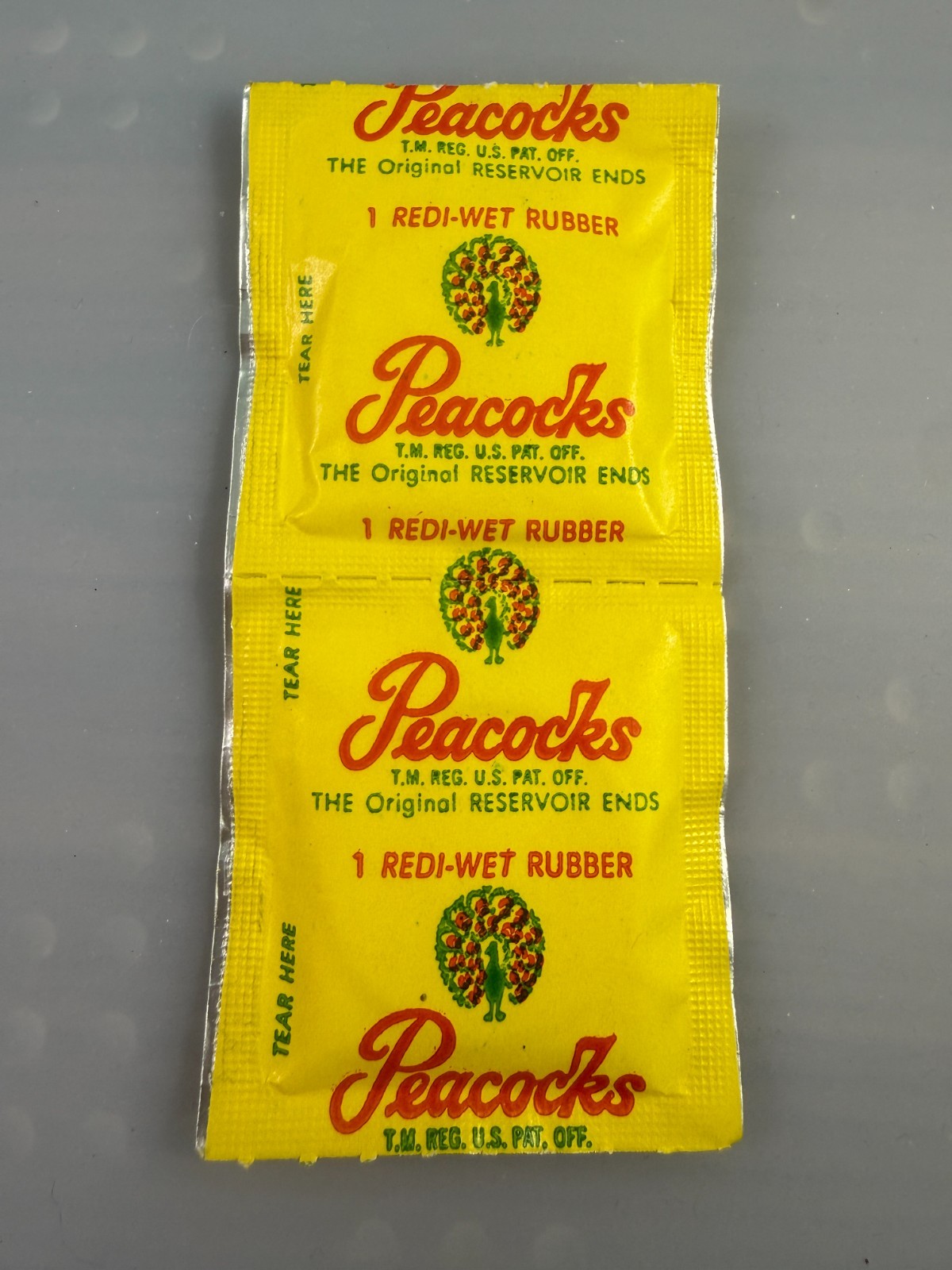 1950\'s Vintage Peacocks Redi-Wet Old Prescription Condom 2 Pack Dean Rubber 1950\'s Vintage Peacocks Redi-Wet Old Prescription Condom 2 Pack Dean Rubber