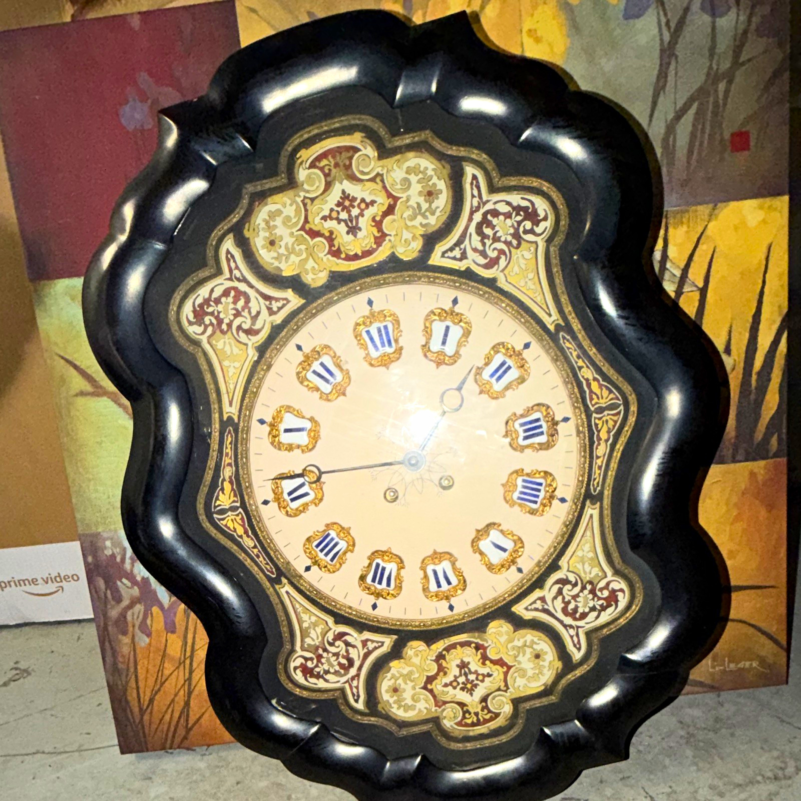Antique French Napoleon III Boulle Cartel Wall Clock Enamel Numerals Pendulum Antique French Napoleon III Boulle Cartel Wall Clock Enamel Numerals Pendulum
