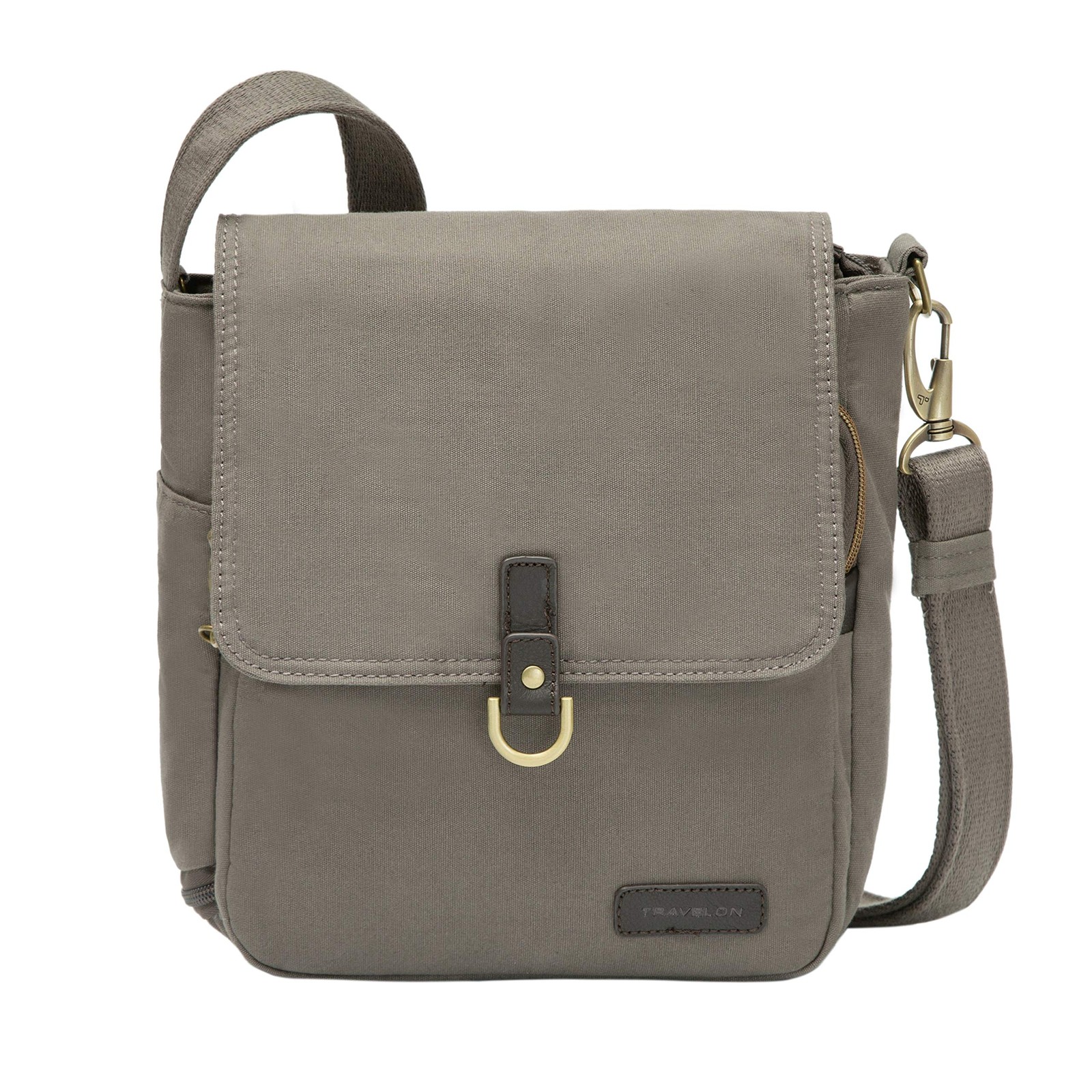 Travelon Crossbody Anti-Theft Courier Tour Bag, Stone Gray Travelon Crossbody Anti-Theft Courier Tour Bag, Stone Gray