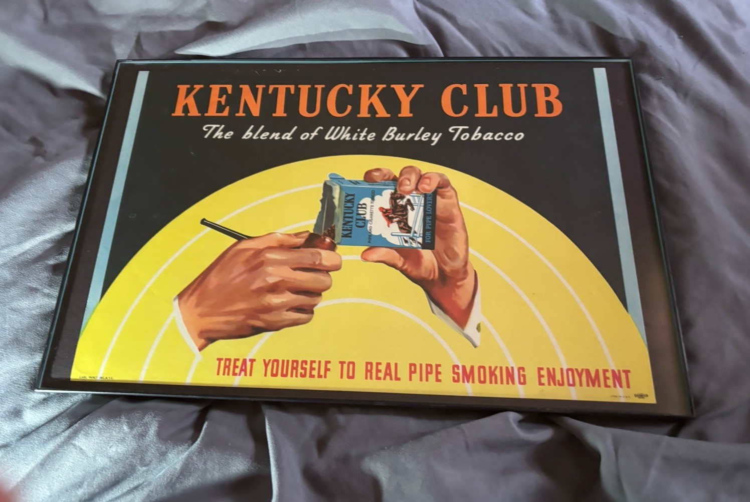 VINTAGE KENTUCKY CLUB POSTER THE BLEND of WHITE BURLEY TOBACCO :CIRCA 1948 VINTAGE KENTUCKY CLUB POSTER THE BLEND of WHITE BURLEY TOBACCO :CIRCA 1948