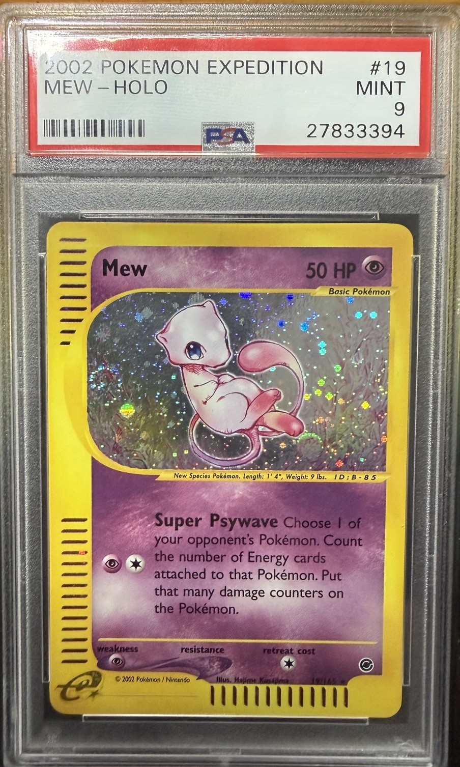 Pokemon Expedition 2002 Mew Holo #19 PSA 9 English ( Double Swirl 🌀 ) Pokemon Expedition 2002 Mew Holo #19 PSA 9 English ( Double Swirl 🌀 )