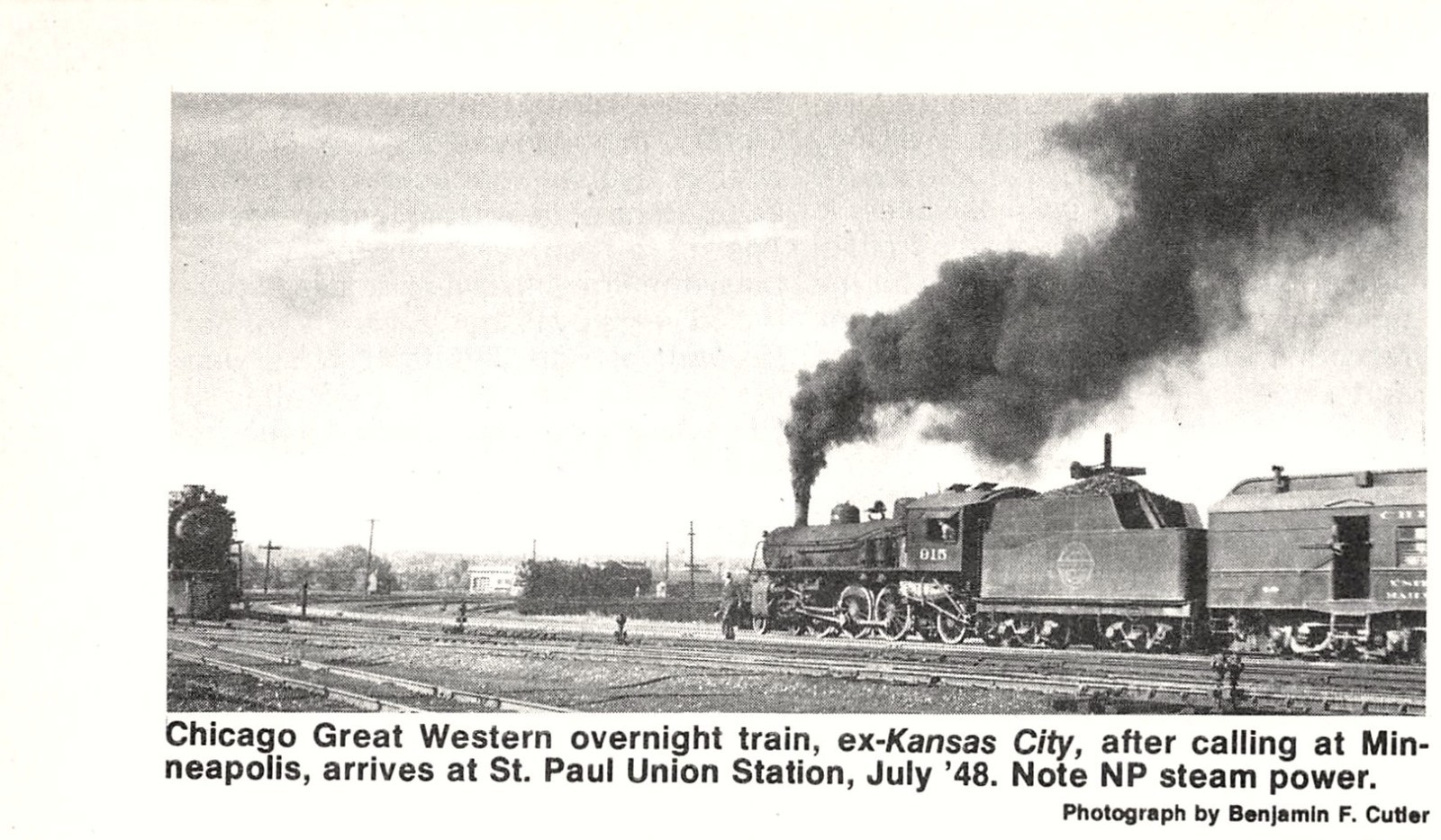 Chicago Great Western Steam Train St Paul Union Station Vintage Magazine Image Chicago Great Western Steam Train St Paul Union Station Vintage Magazine Image