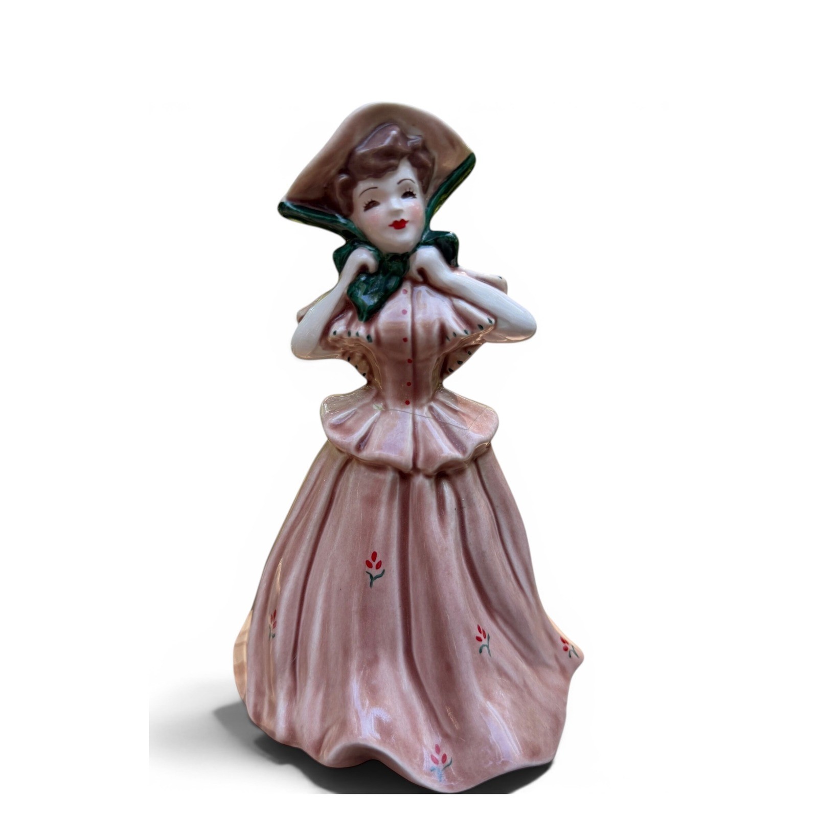 Florence Ceramics Lady Figurine Vintage 1950s Pink Hand Painted Pasadena Vase