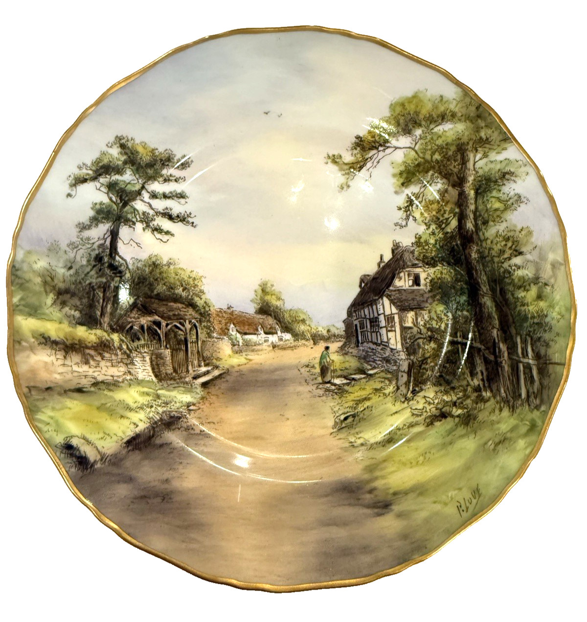 Pristine 1952 Royal Worcester Welford on Avon Plate Signed P. Love 10.5 Pristine 1952 Royal Worcester Welford on Avon Plate Signed P. Love 10.5