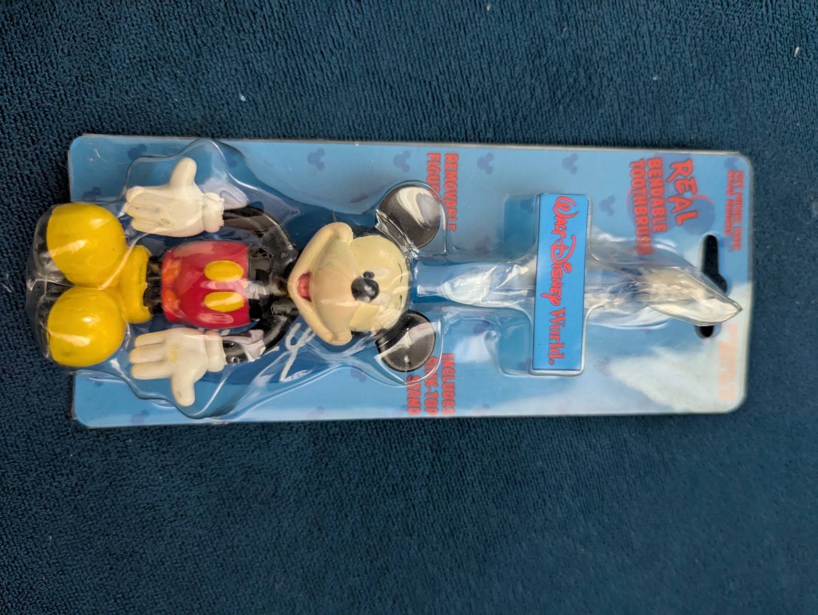 Vintage Walt Disney World Mickey Mouse Real Bendable Toothbrush New Sealed 1999