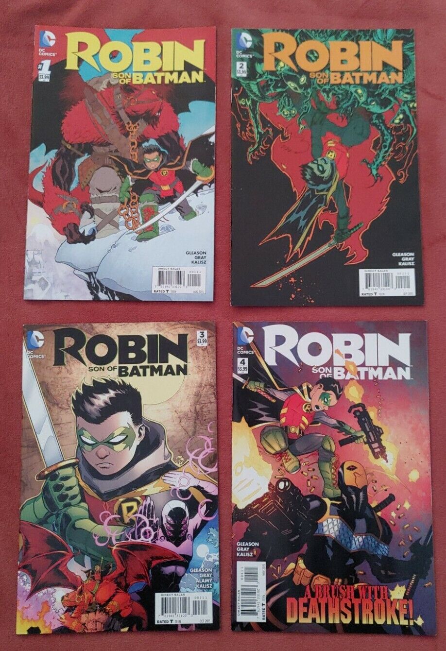 Run Of 4 2015 Robin Son Of Batman Comics #1-4  Bagged And Boarded 