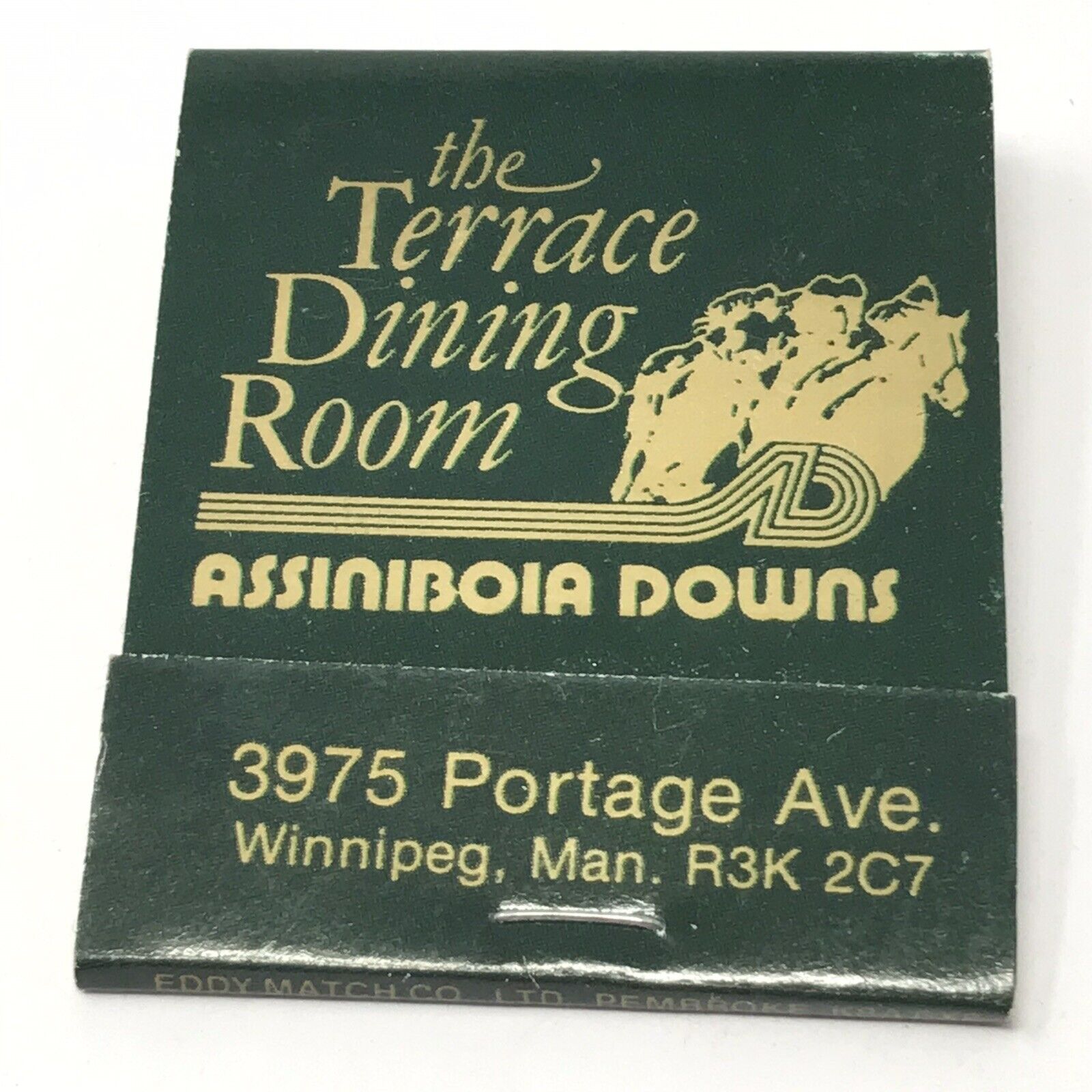Vintage Matchbook Winnipeg Manitoba Canada Advertisement Terrace Dinning Room