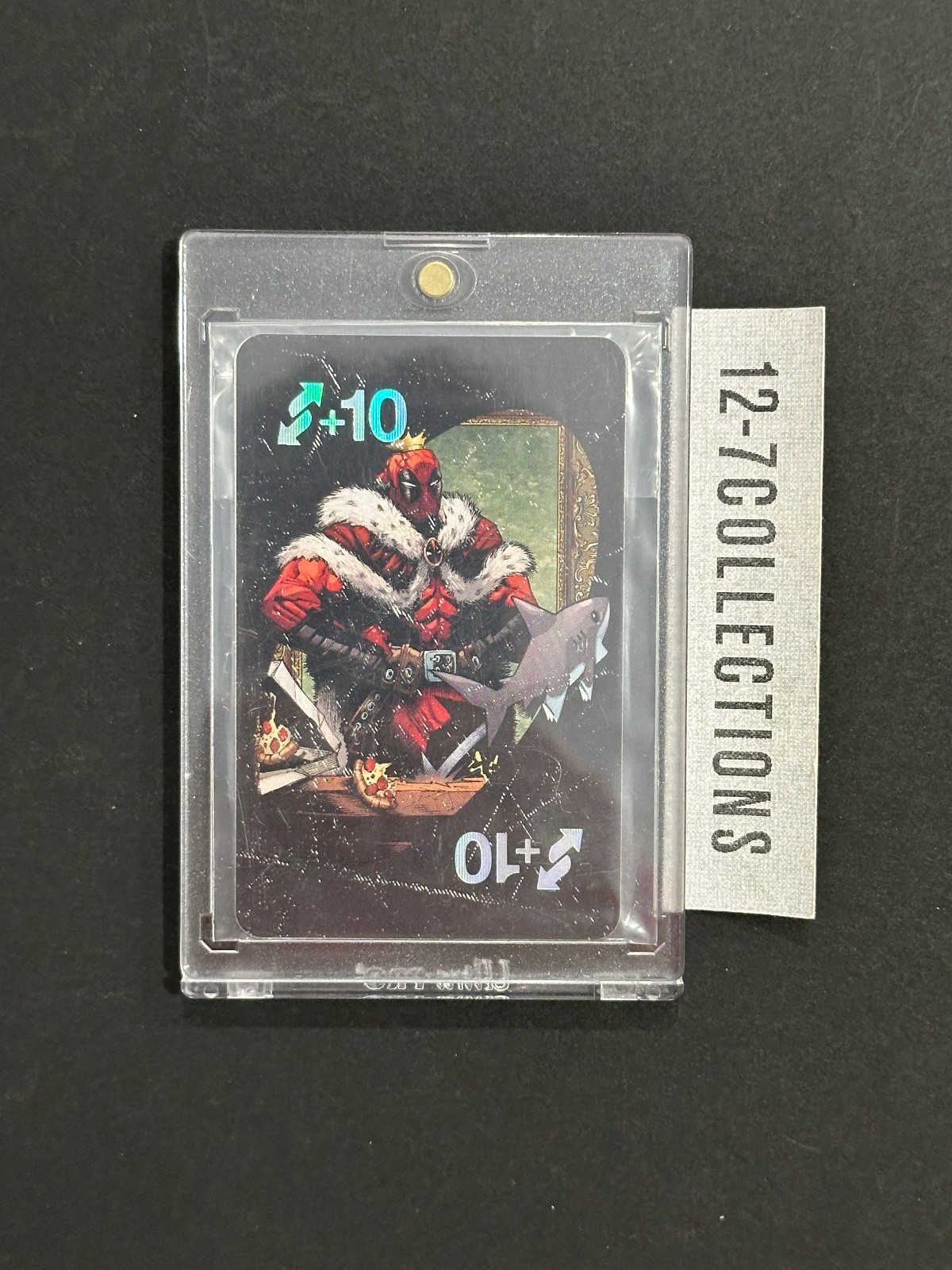 Deadpool Silver Foil UNO Show Em No Mercy Card SDCC 2024 Exclusive Deadpool Silver Foil UNO Show Em No Mercy Card SDCC 2024 Exclusive
