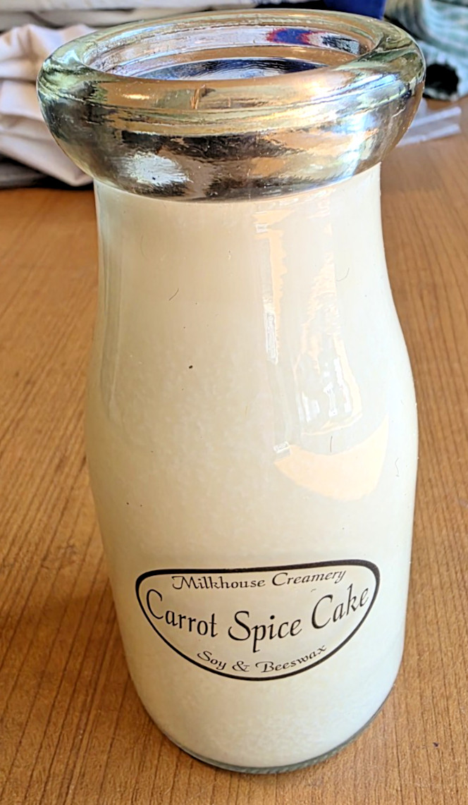 Milkhouse Creamery Glass Milk Bottle Candle Soy & Beeswax Carrot Spice Cake 8 oz Milkhouse Creamery Glass Milk Bottle Candle Soy & Beeswax Carrot Spice Cake 8 oz