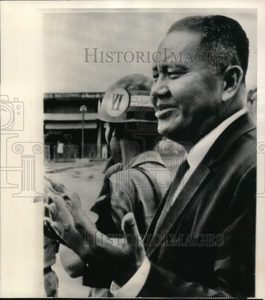 1968 Press Photo General Duong Van Minh, exiled general arrived back in Saigon 1968 Press Photo General Duong Van Minh, exiled general arrived back in Saigon