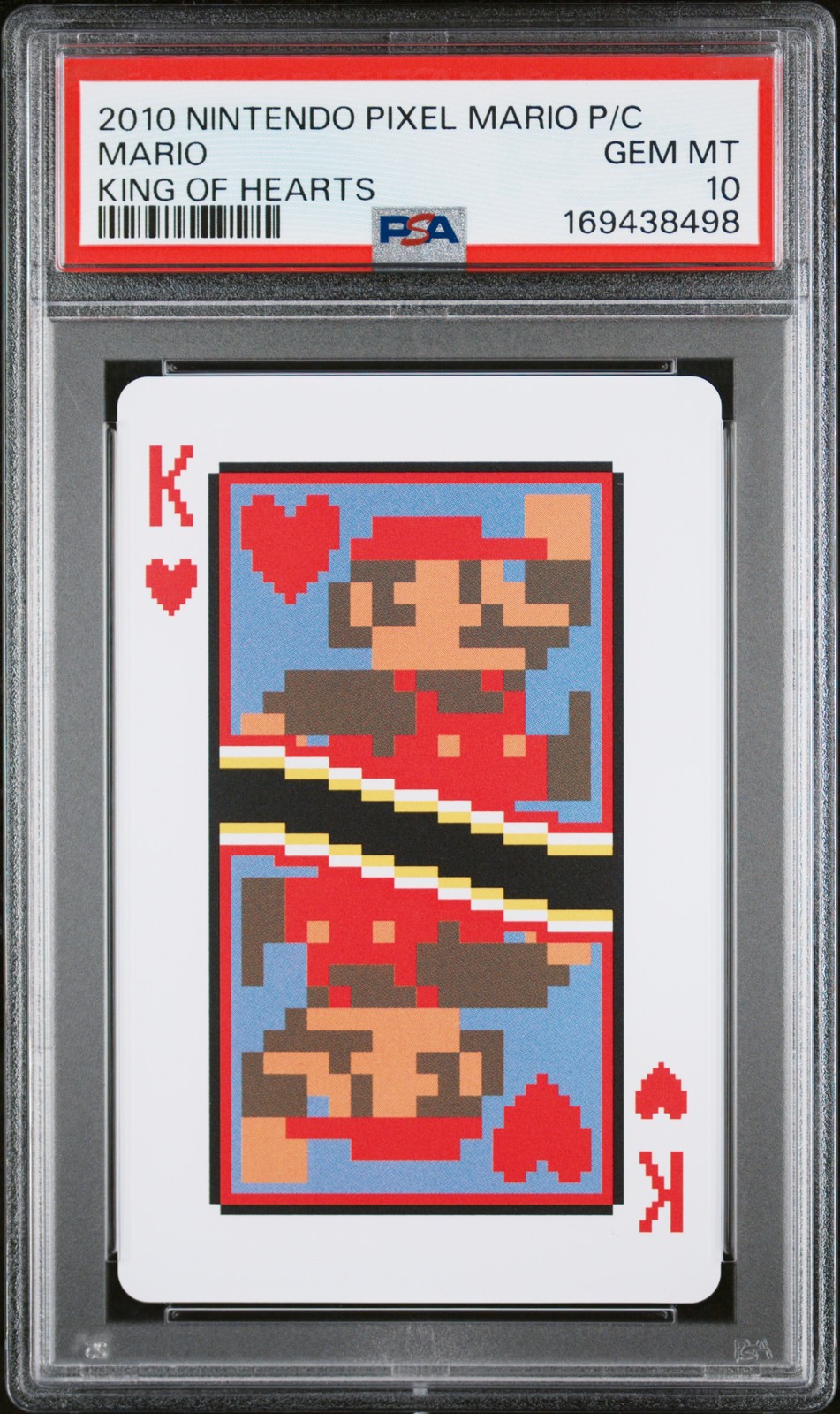2010 NINTENDO PIXEL MARIO PLAYING CARDS KING OF HEARTS MARIO PSA 10