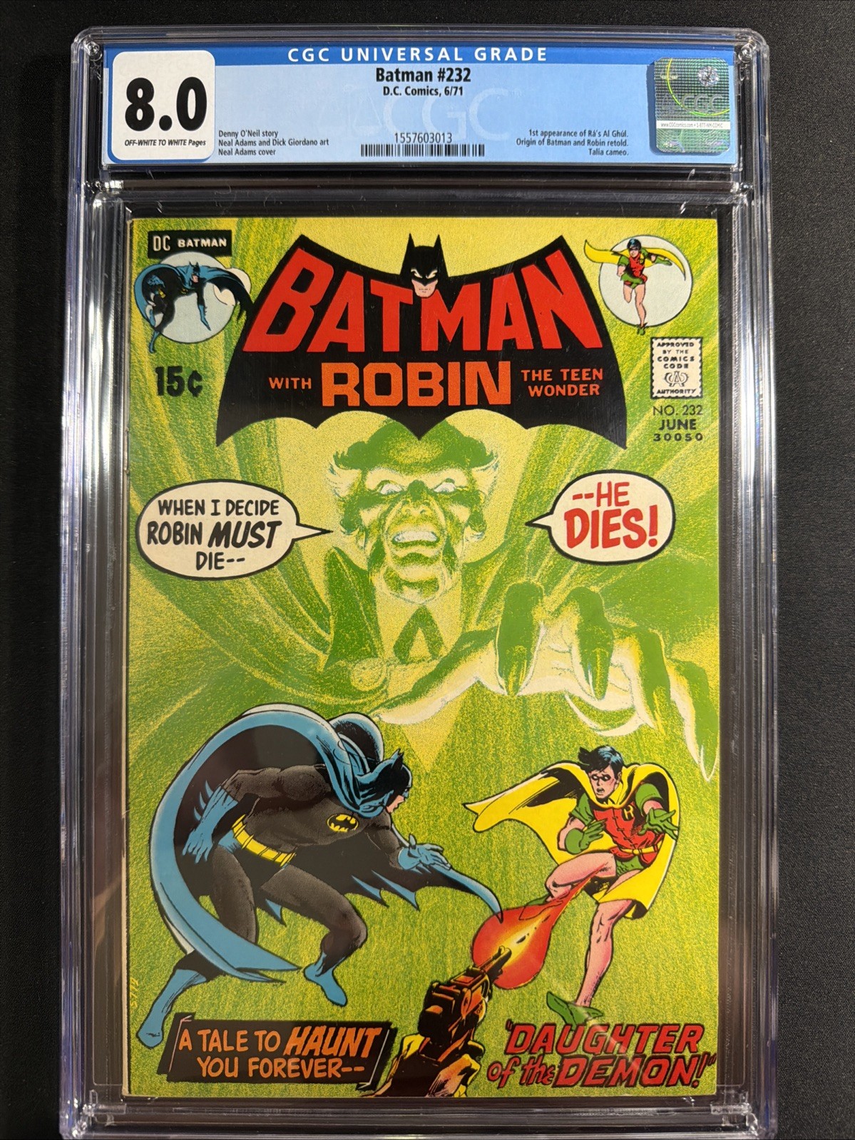Batman #232 CGC 8.0 DC Comics 1971 1st appearance Ra\'s al Ghul OW/W *S11