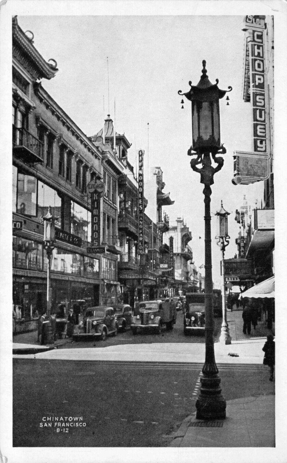 c1930s Chinatown San Francisco Old Cars, Street View, Signs Vintage Postcard