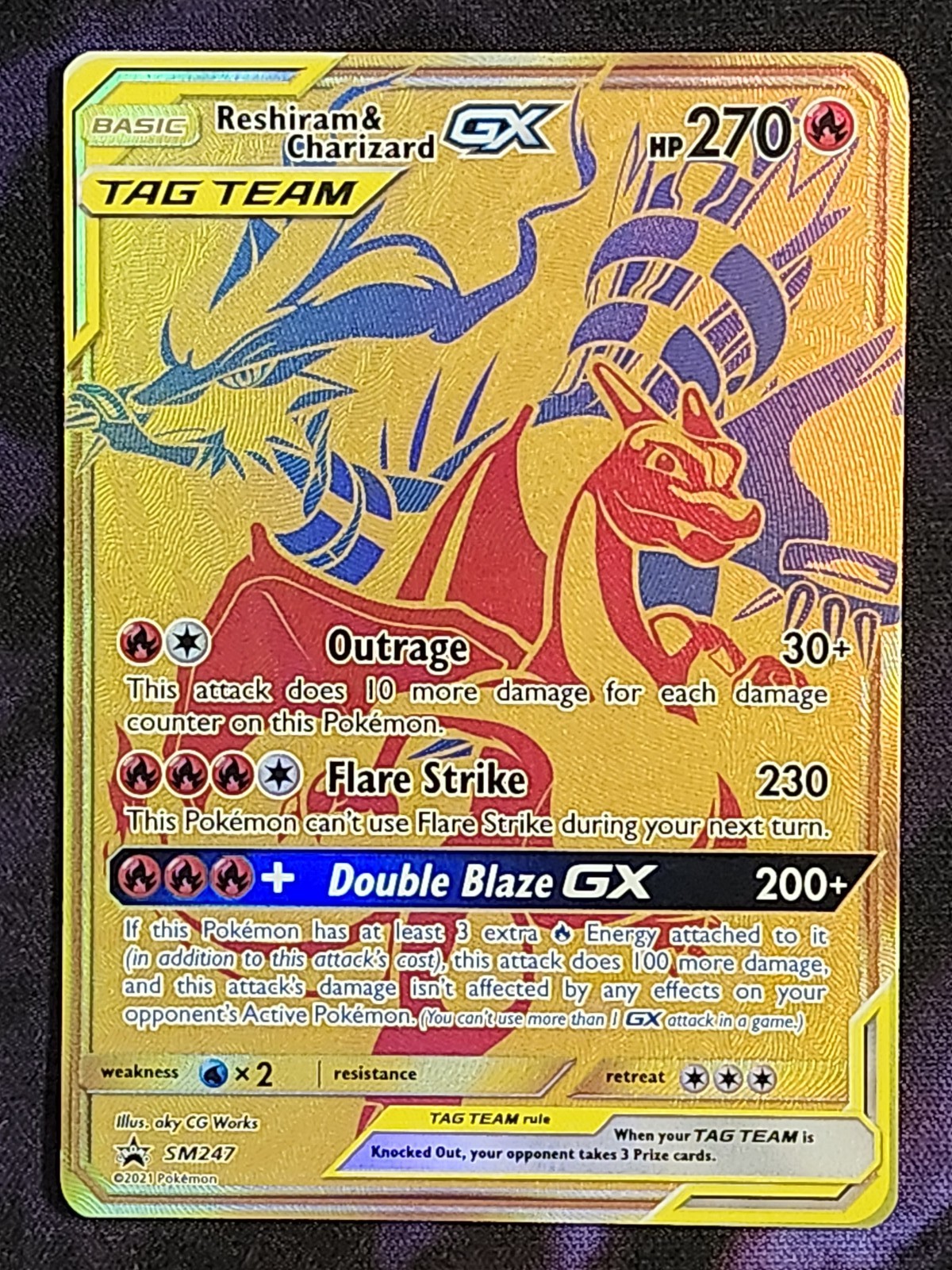 Pokemon Reshiram & Charizard GX SM247 Black Star Promo BSP Pokemon Reshiram & Charizard GX SM247 Black Star Promo BSP