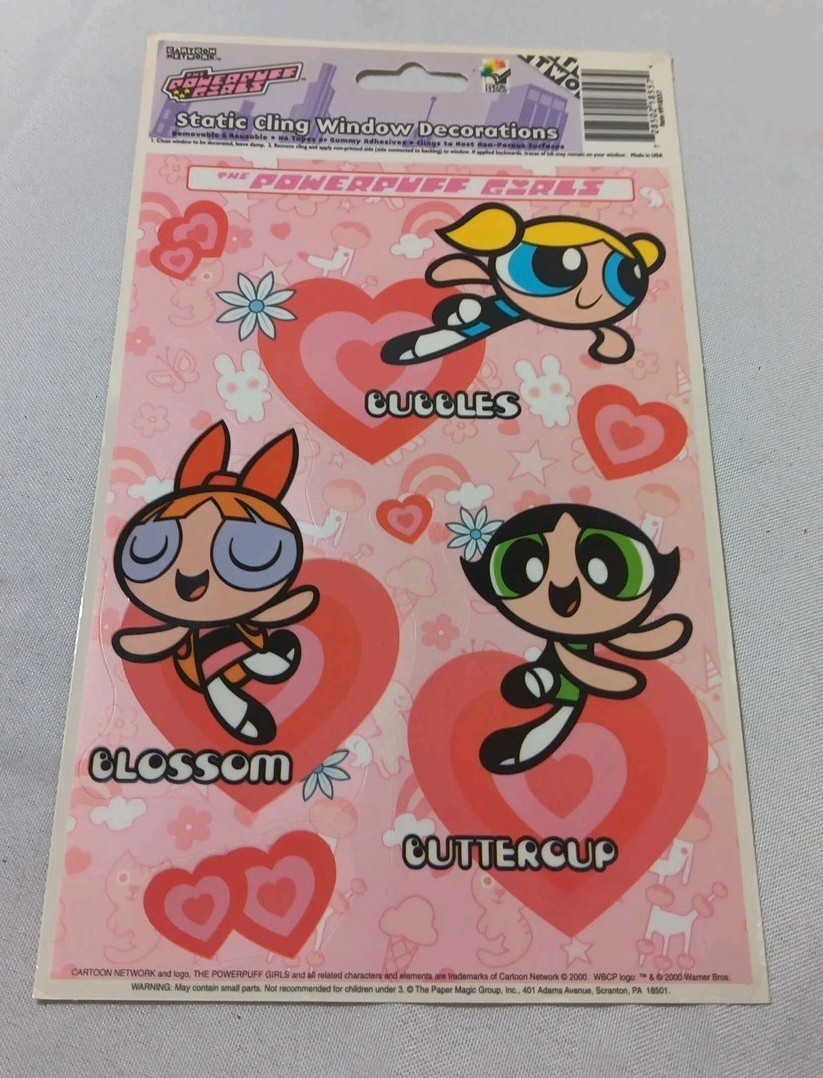 Vtg THE POWERPUFF GIRLS WINDOW CLINGS Cartoon Network 2000, NOS Decorations Vtg THE POWERPUFF GIRLS WINDOW CLINGS Cartoon Network 2000, NOS Decorations
