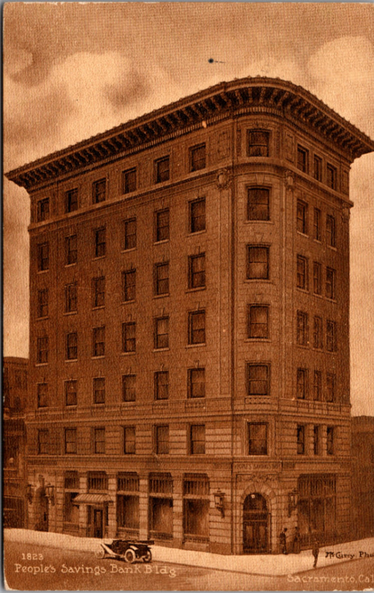 Sacramento CA People\'s Savings Bank Bldg F.H. Gray Photo 1915 Postcard Sacramento CA People\'s Savings Bank Bldg F.H. Gray Photo 1915 Postcard