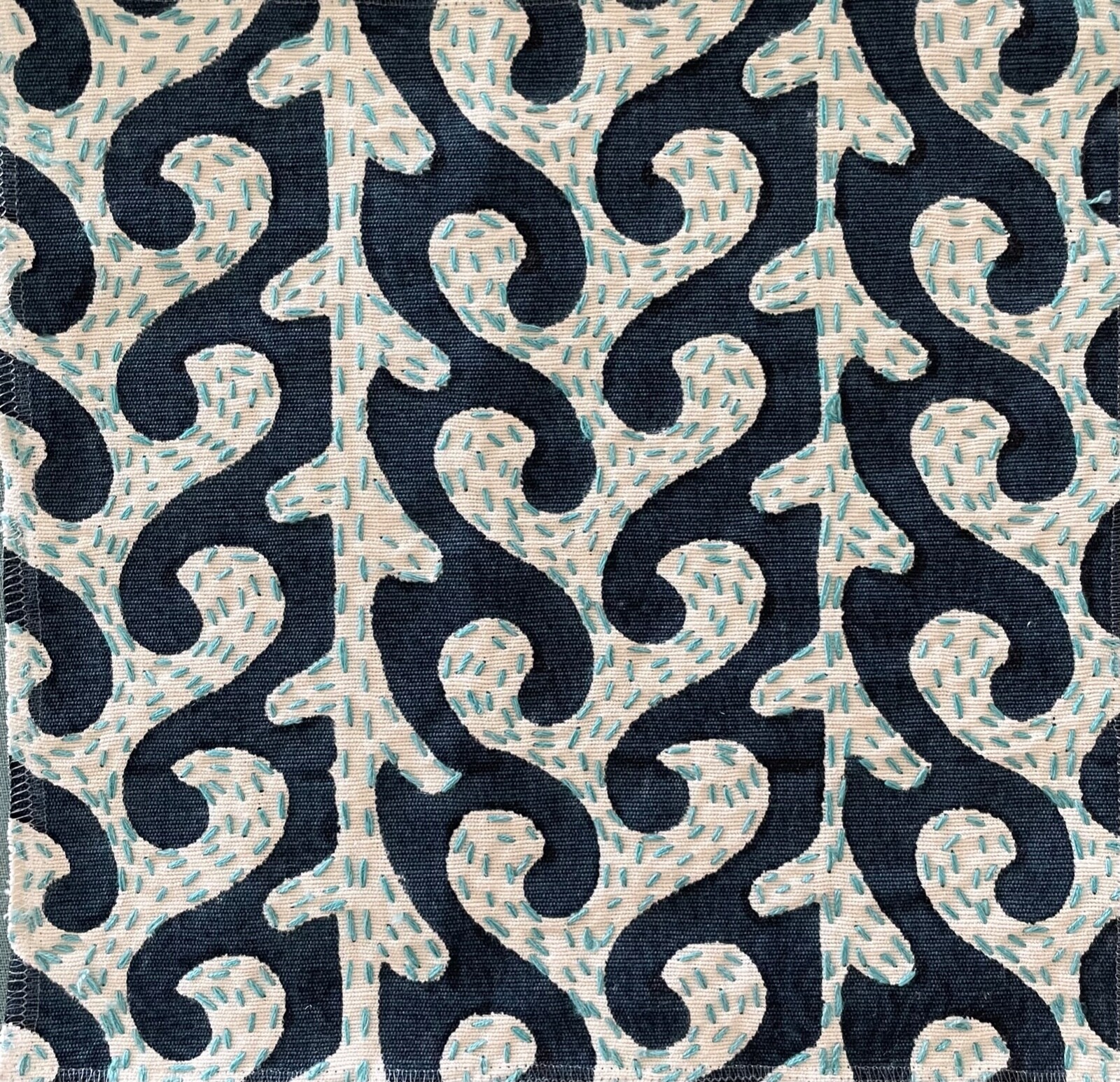SEEMAKRISH Breach Candy Mughal Blue 100% Cotton new remnant SEEMAKRISH Breach Candy Mughal Blue 100% Cotton new remnant