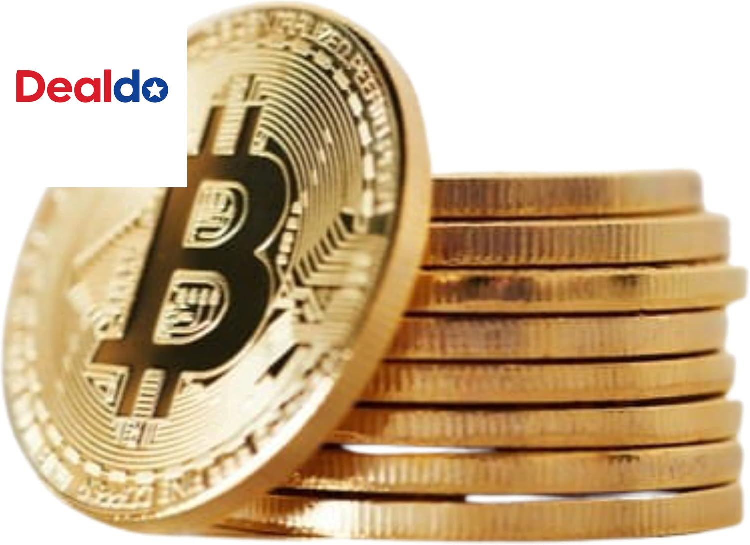 10 Pcs Bitcoin Coin Souvenir with Coin Case, Physical Bitcoin Collection, Gold P