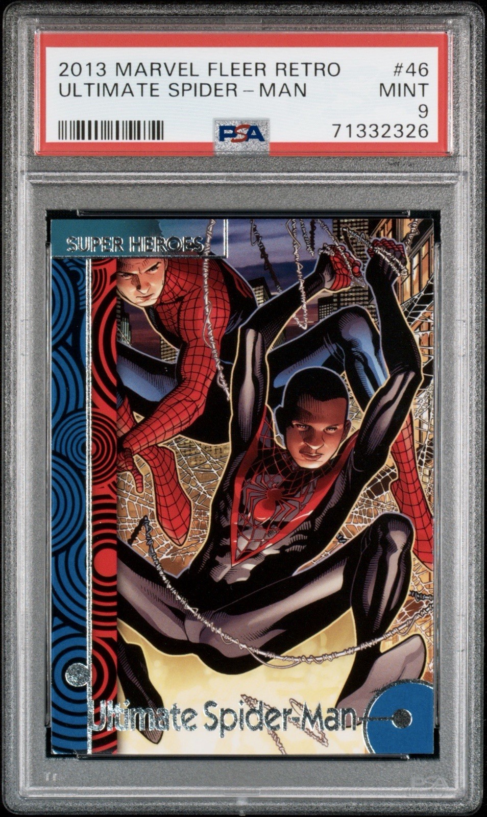 2013 Marvel Fleer Retro #46 Ultimate Spider-Man PSA 9 π VHTF π₯ POP 8/2^ 2013 Marvel Fleer Retro #46 Ultimate Spider-Man PSA 9 π VHTF π₯ POP 8/2^