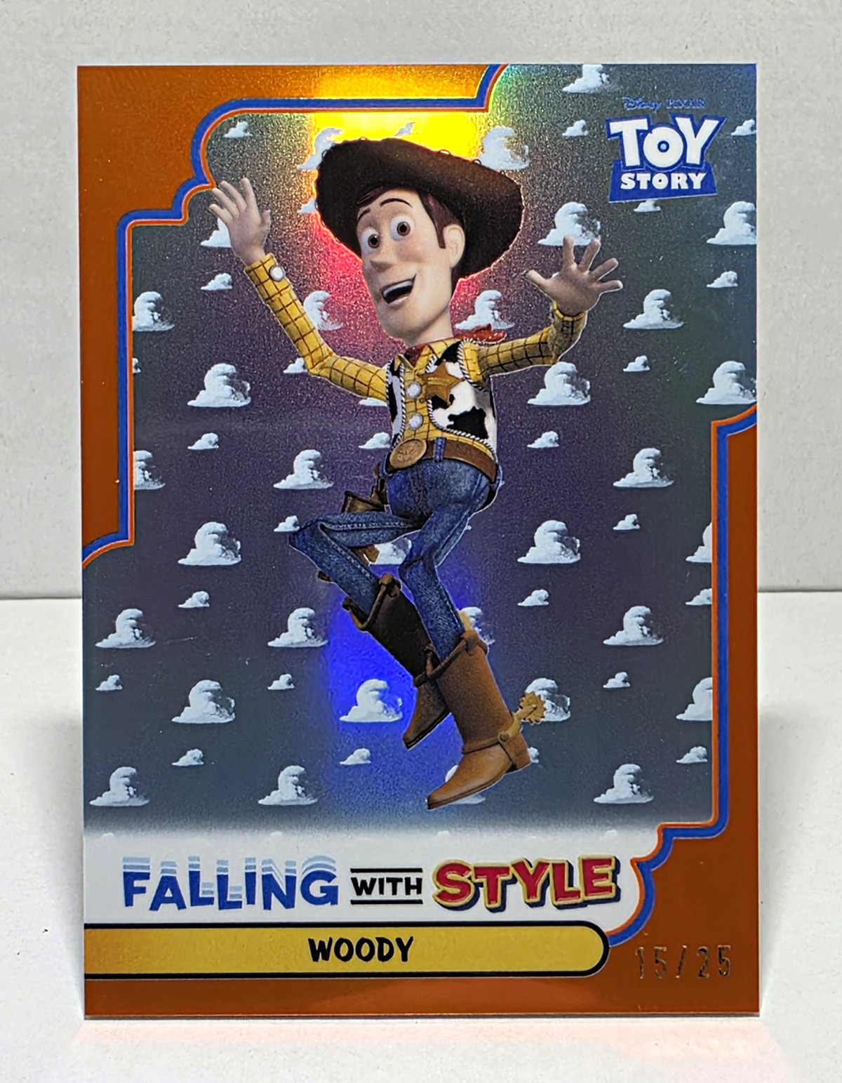 Topps 2025 30 Years of Toy Story Woody Falling with Style #FWS-1 /25 Topps 2025 30 Years of Toy Story Woody Falling with Style #FWS-1 /25