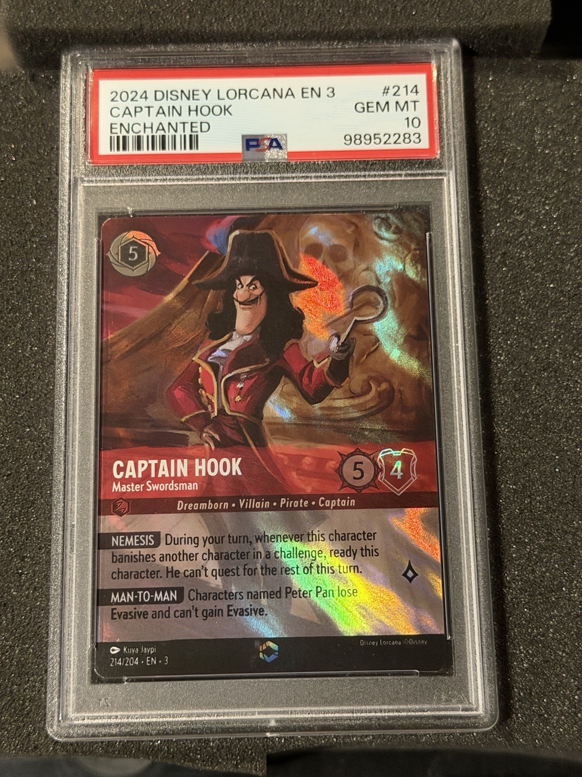 2024 Disney Lorcana Into The Inklands Captain Hook Enchanted #214 PSA 10 GM