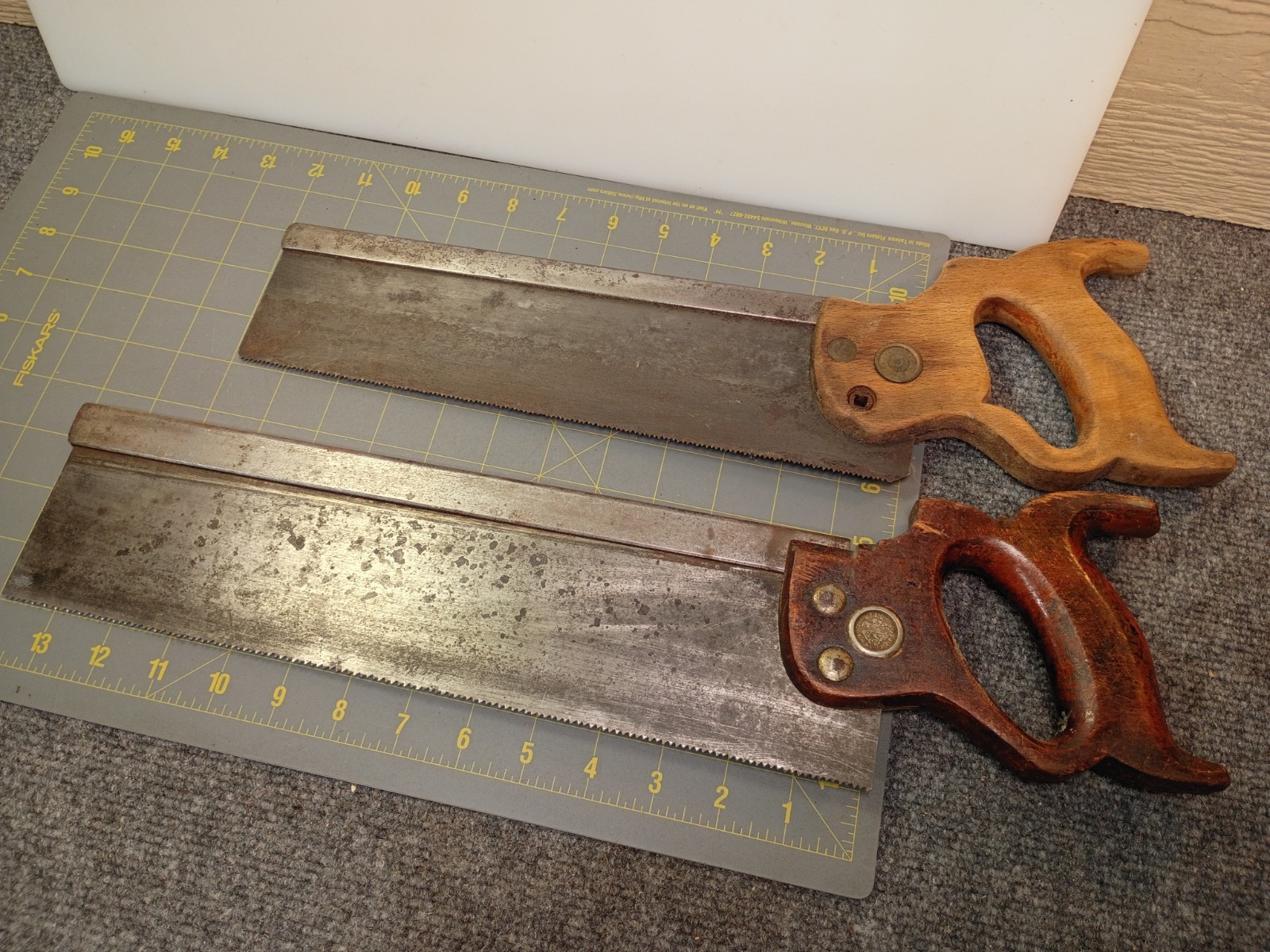 Lot 2 ANTIQUE Back Tenon SAW Steel Warranted SUPERIOR barn find Old Vintage KY Lot 2 ANTIQUE Back Tenon SAW Steel Warranted SUPERIOR barn find Old Vintage KY