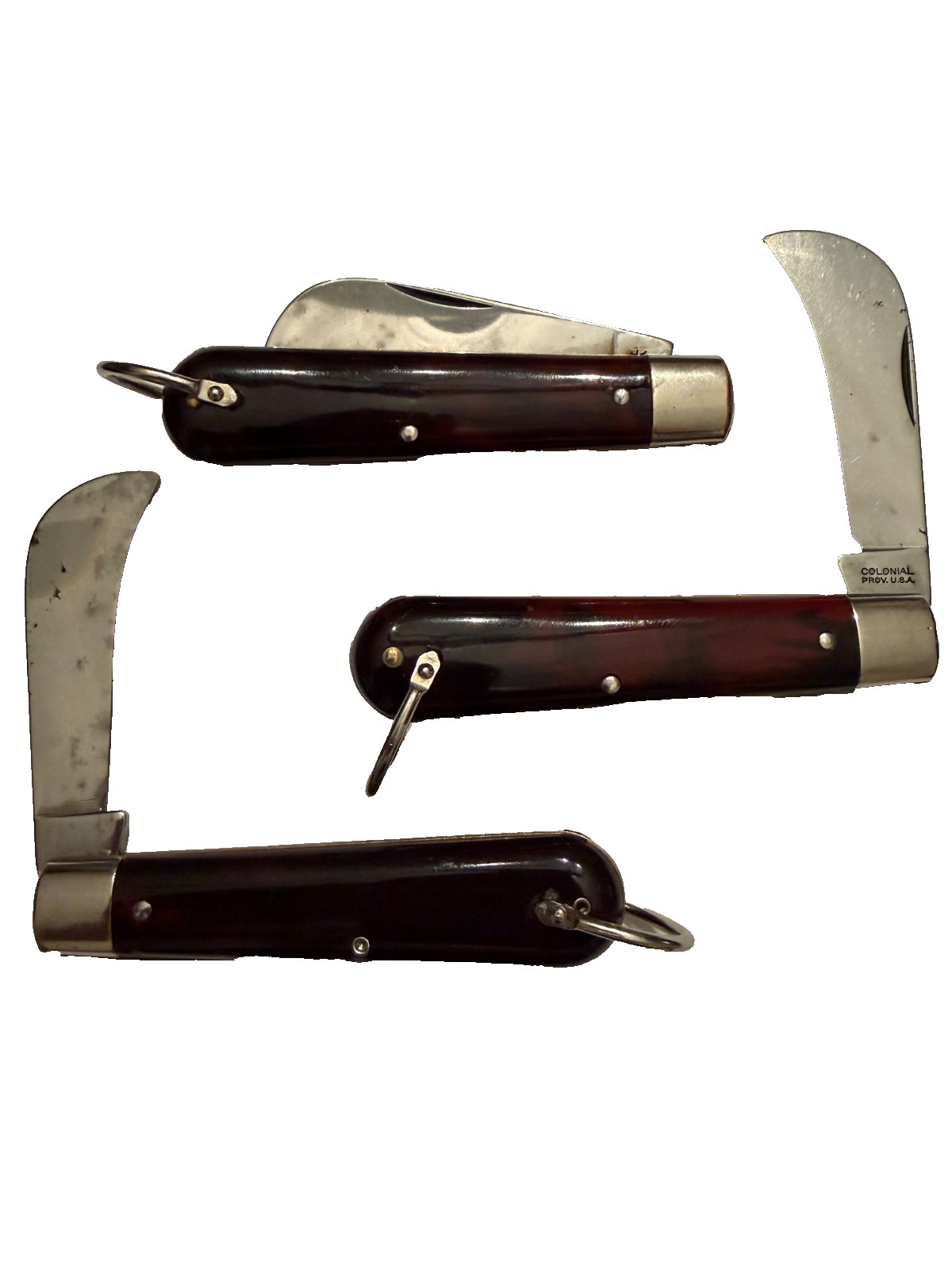 NOS Vintage Colonial Prov. USA Hawkbill Folding Knife / Electrician Utility Pock NOS Vintage Colonial Prov. USA Hawkbill Folding Knife / Electrician Utility Pock